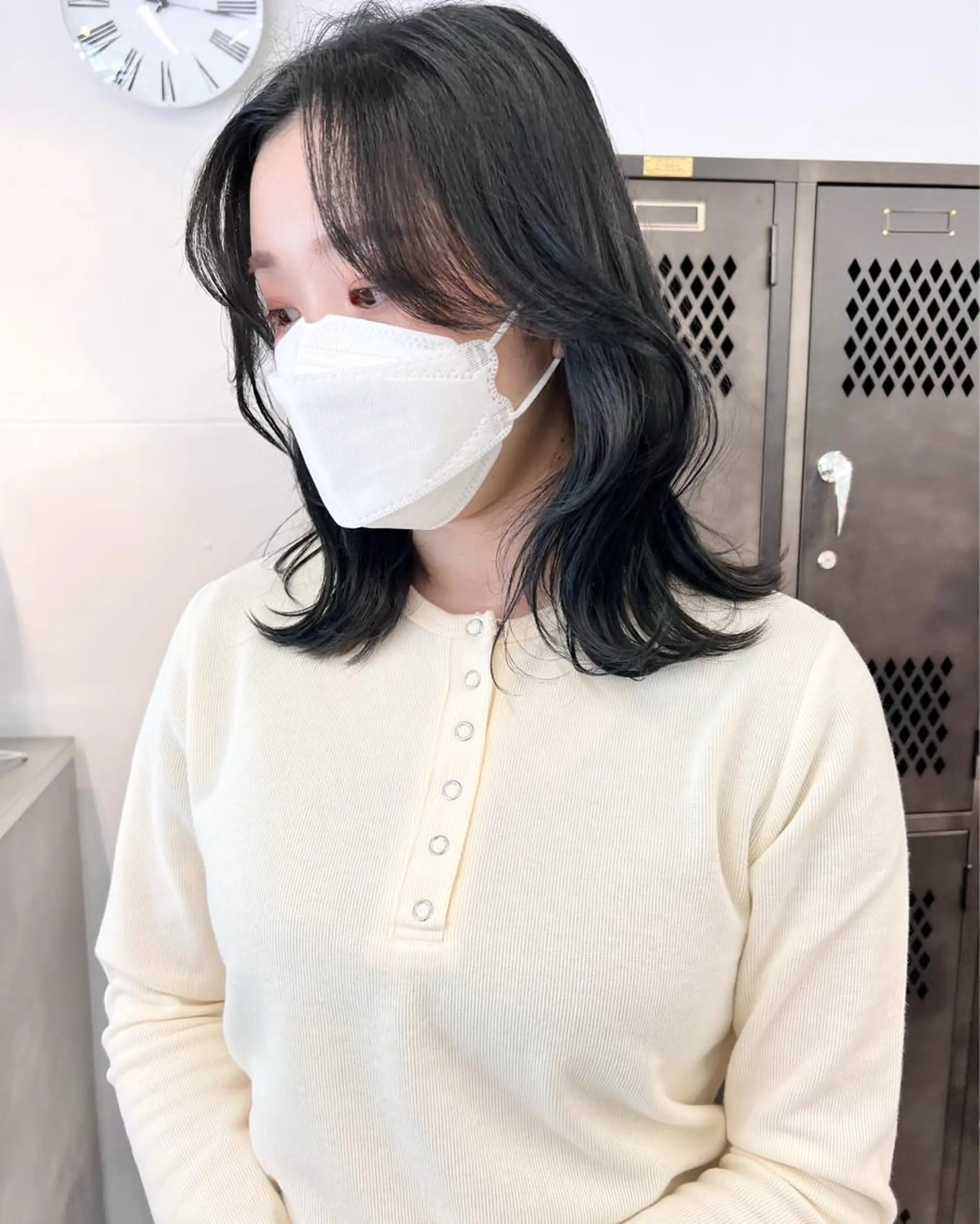 ミディアム カラー くびれヘア 韓国風ヘア カット 樫原裕二 /柔らかいカラーのヘアスタイル