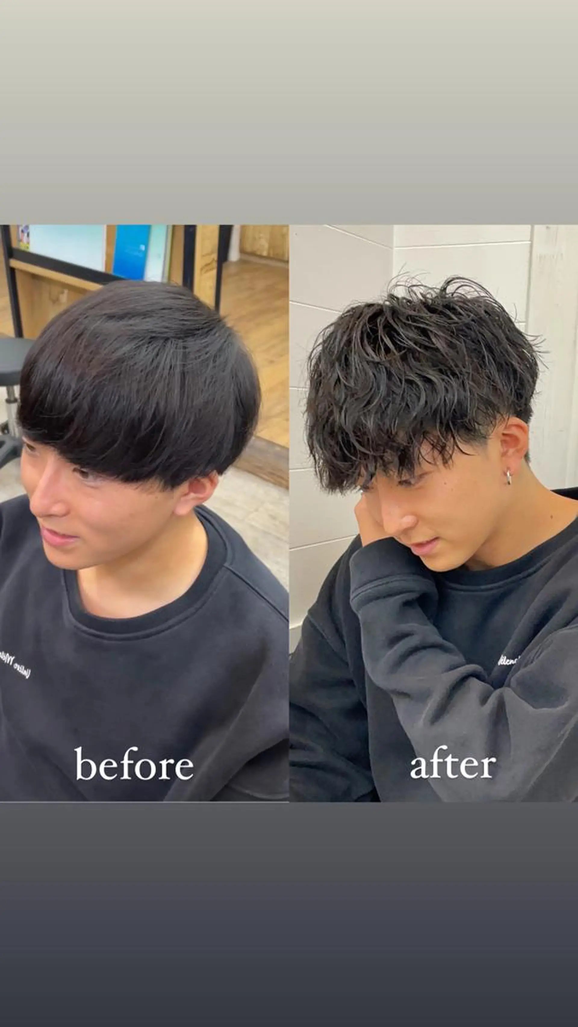 ショート パーマ メンズ カット パーマ HIKARU副店長/ ✨️髪質改善のヘアスタイル