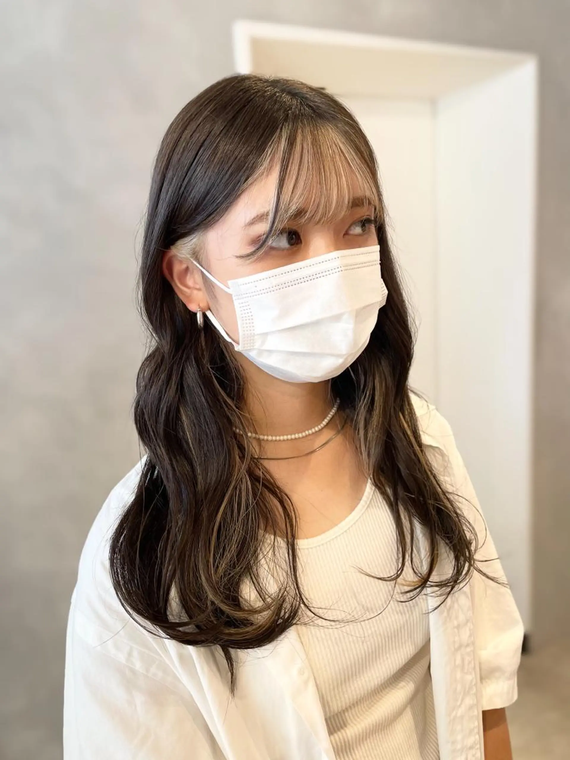 ロング カラー ミストバング  フェイスフレーミング ヘアカラー トリートメント ヘアセット meme原宿所属・ブロンド・ハイトーン ／遠藤将太のヘアスタイル