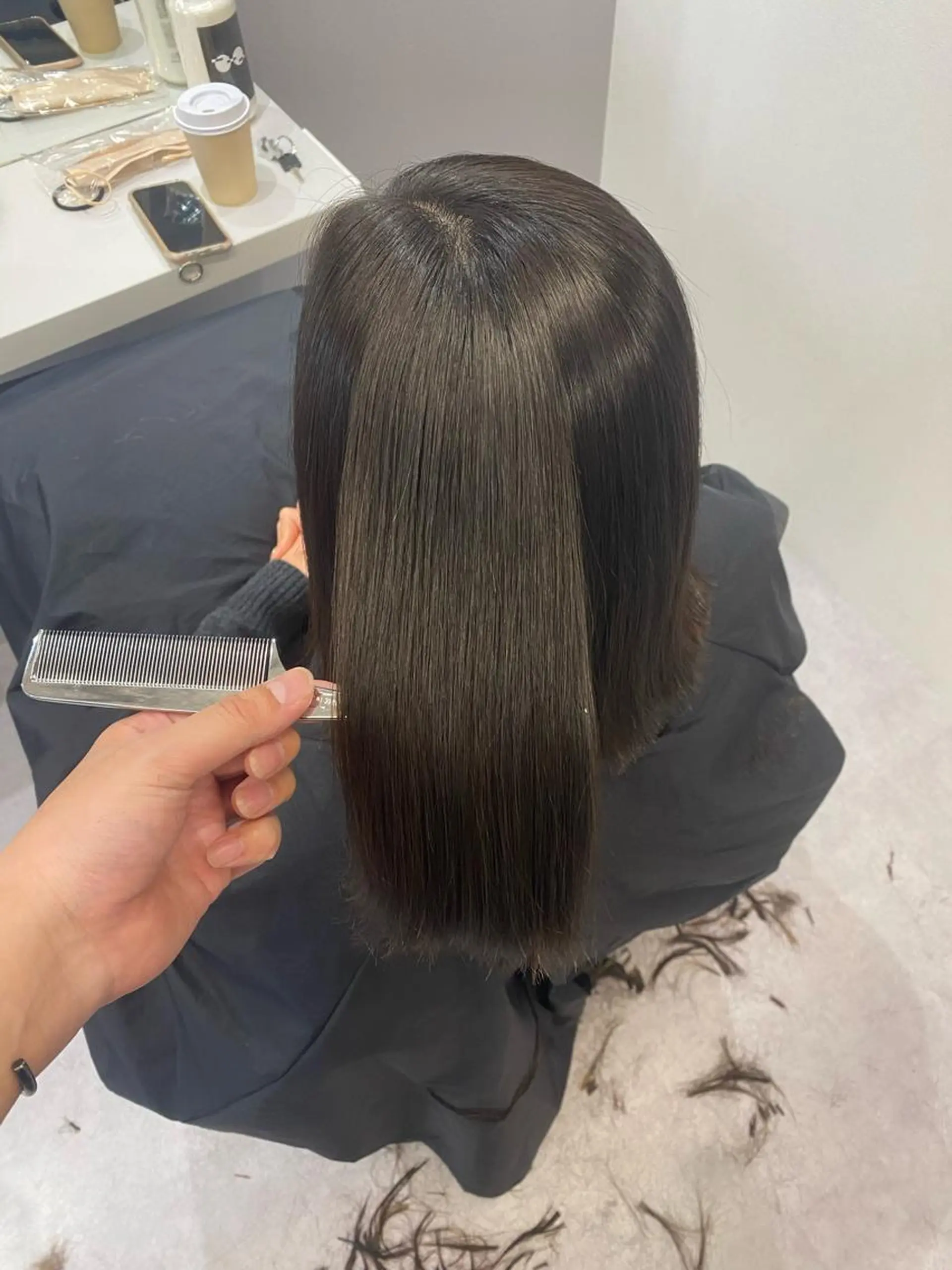 ミディアム 韓国風cut/ 縮毛矯正/正岡幹康のヘアスタイル