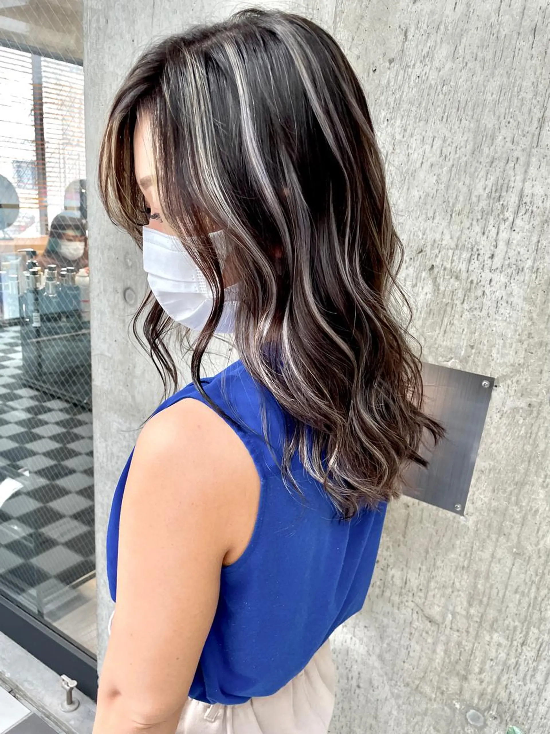 ミディアム カラー ハイライトカラー ハイライト SALOWIN  原宿ash所属・タナカ タクヤのヘアスタイル