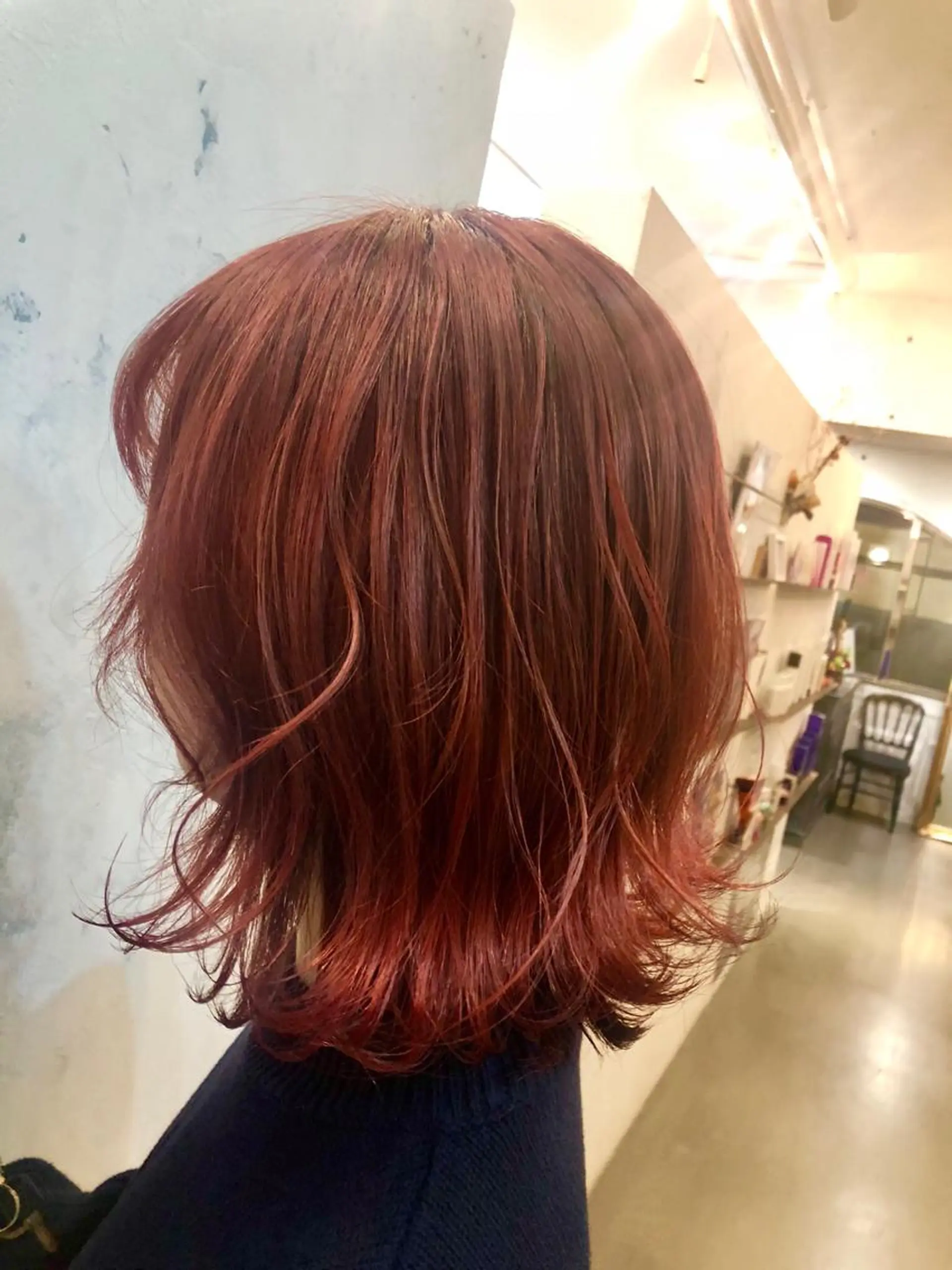 ミディアム カラー ブリーチ ピンクカラー カット ヘアカラー トリートメント 🍑艶髪✖️暖色系 ✨momoka🍑のヘアスタイル