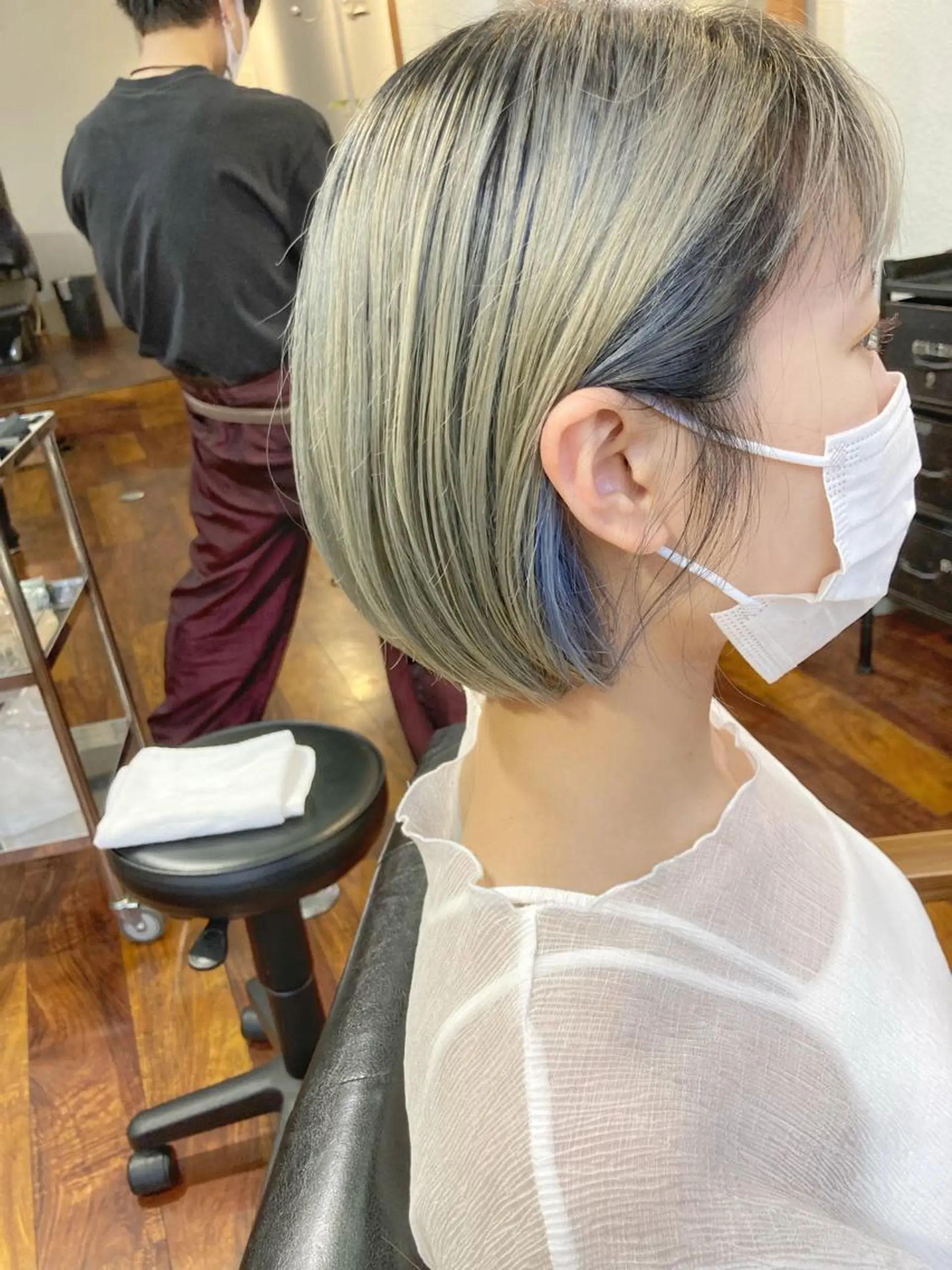 ミディアム カラー マツエク・マツパ インナーカラー ヘアカラー 小木曽智美 /ボブ/ショートのヘアスタイル