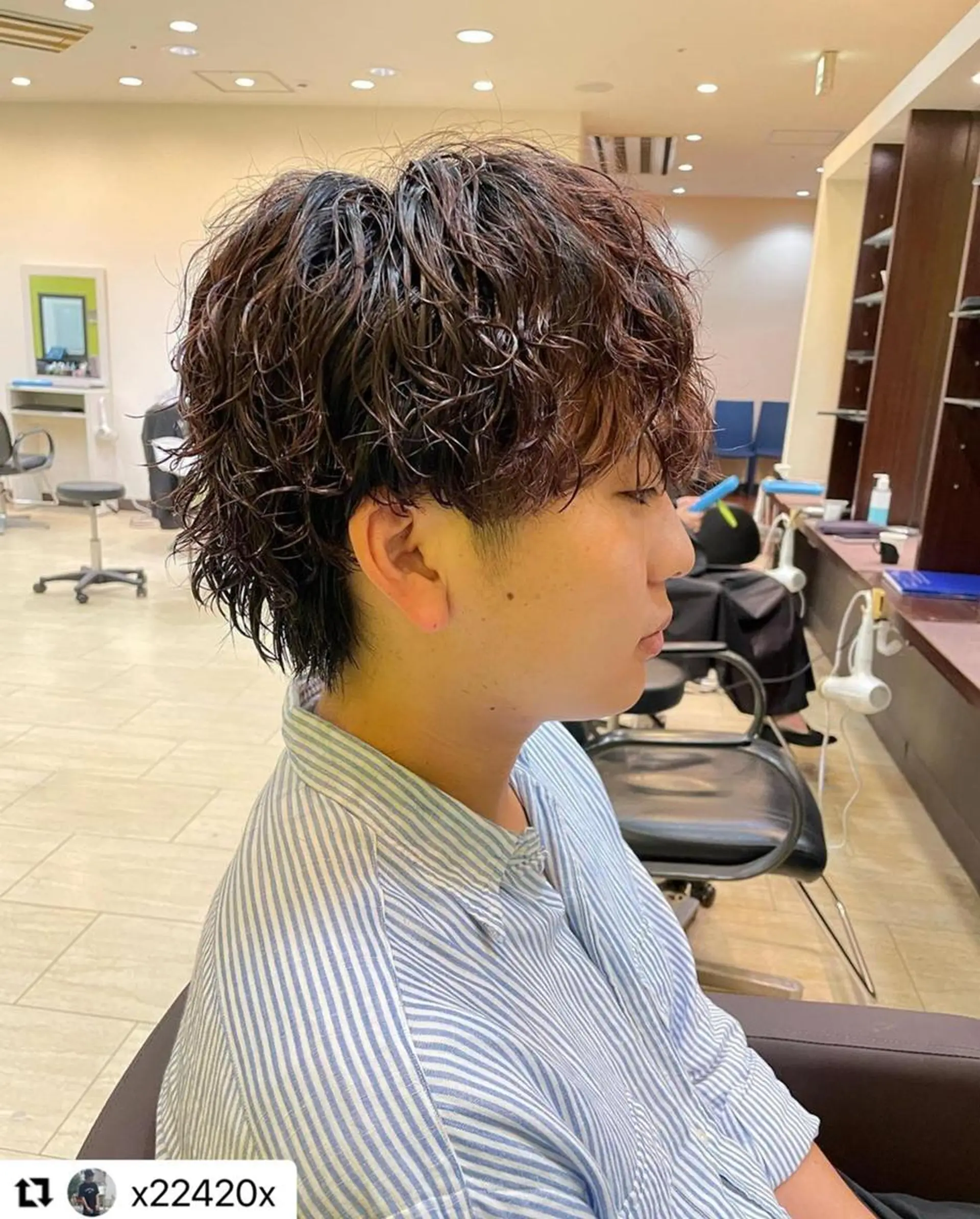 ミディアム カラー メンズ ミディアムパーマ メンズパーマ 🩷Eny terrace🩷のヘアスタイル
