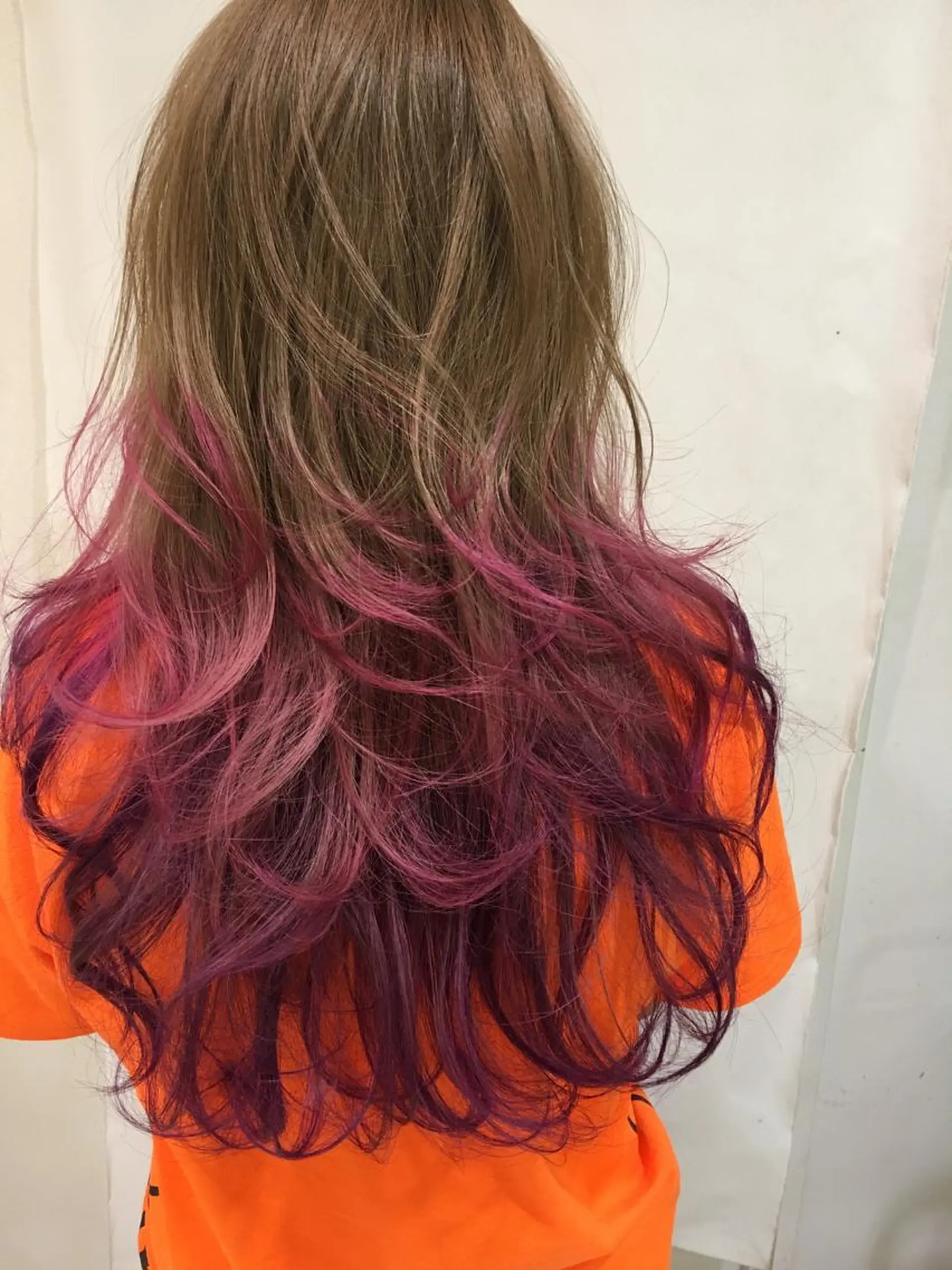 セミロング カラー ヘアアレンジ ベージュカラー ピンクカラー パープルカラー きむえり/髪質改善 /セット/カラーのヘアスタイル