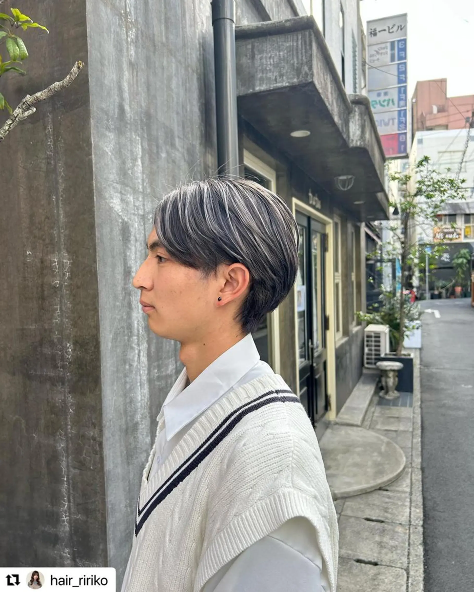 ミディアム カラー メンズ メンズハイライト メンズメッシュ アッシュ アッシュグレー グレージュ 🩷Eny terrace🩷のヘアスタイル