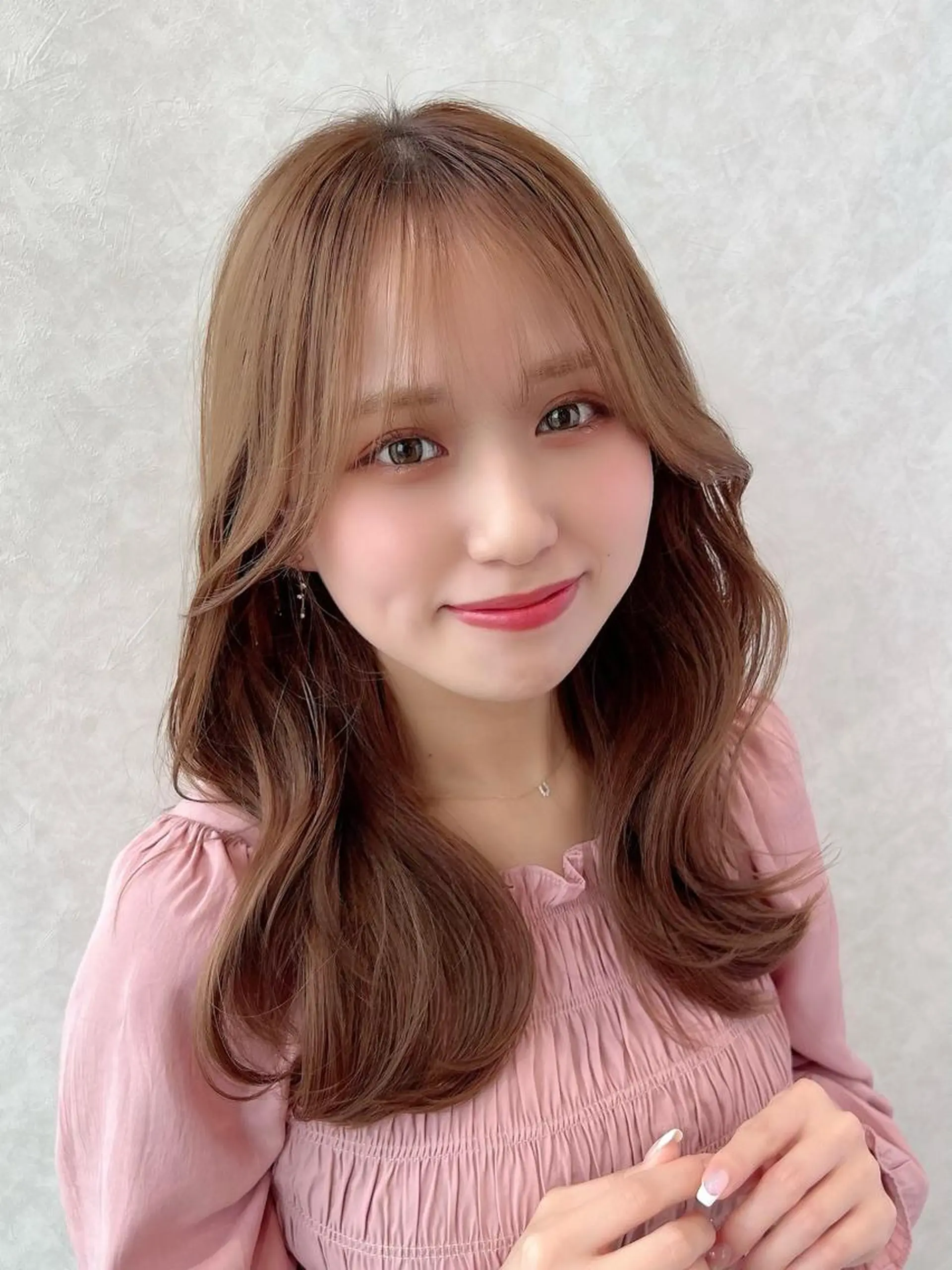 セミロング くびれヘア 韓国風ヘア レイヤーカット ヘアカラー トリートメント 🧡くびれヘア/前髪 顔周り🧡久原結衣のヘアスタイル