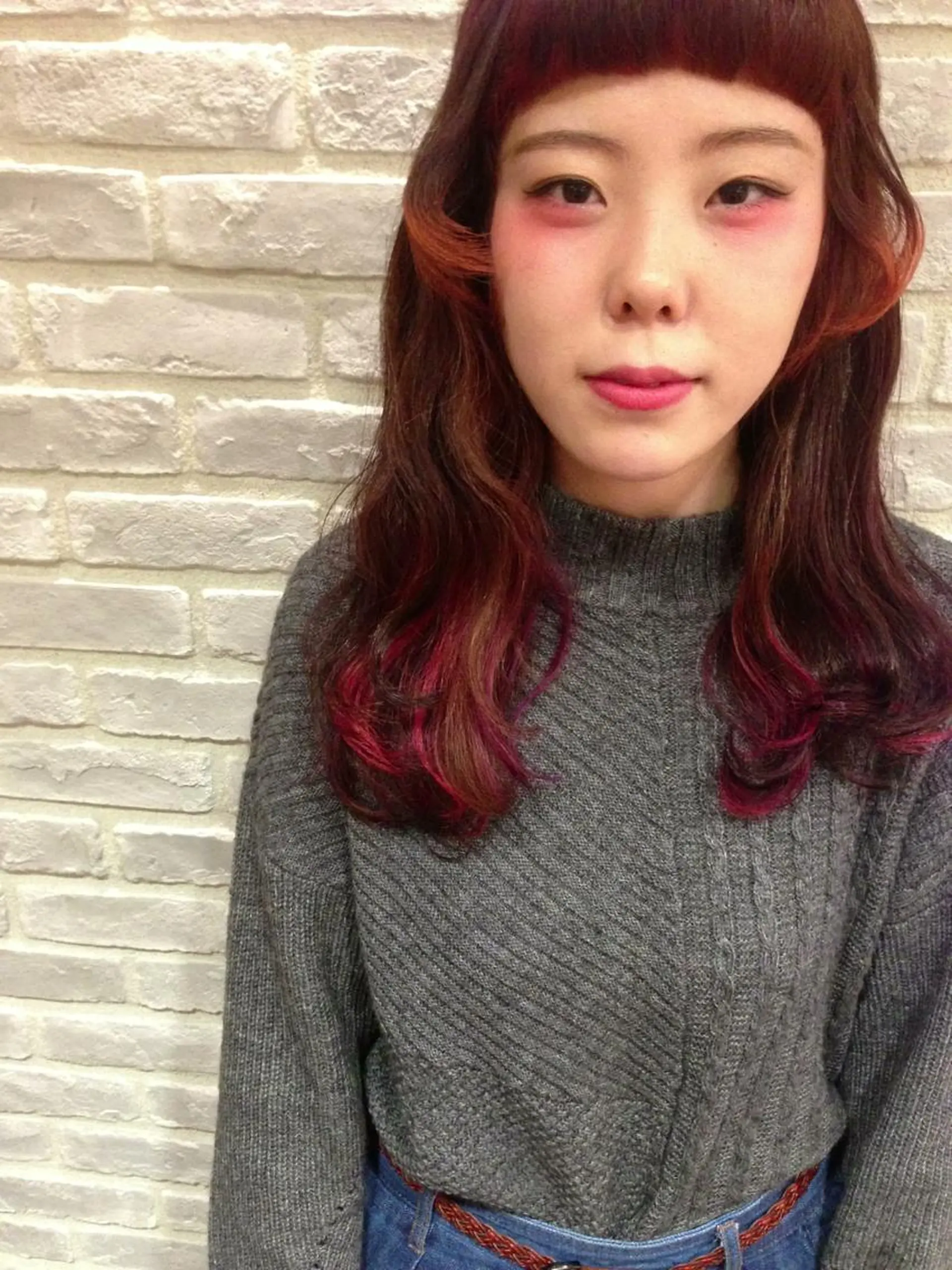 ミディアム セミロング ロング カラー デザインカラー la fith所属・rico_by ヘアとアイブロウのヘアスタイル