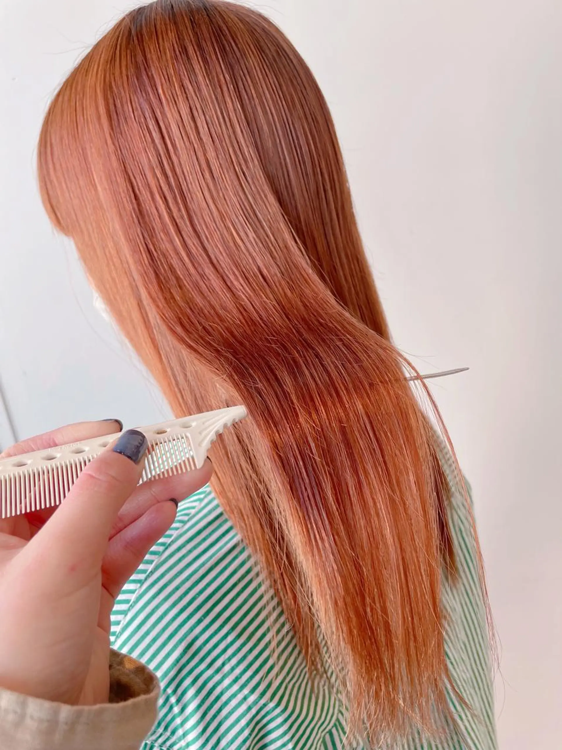 ロング カラー ブラウンカラー オレンジ オレンジブラウン トリートメント カット ボブ/ミディアム 親しみやすさ/さくらのヘアスタイル