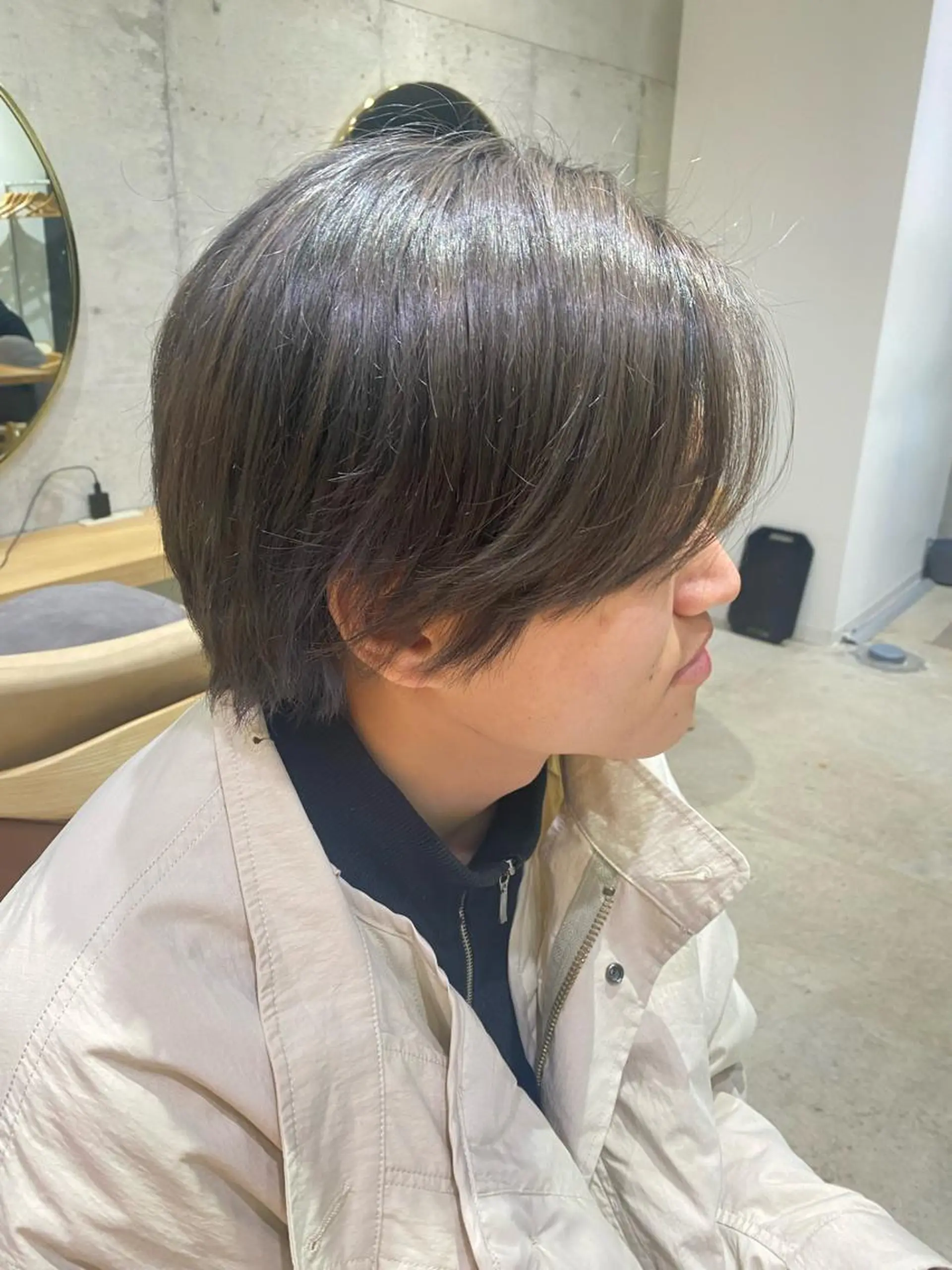 カラー メンズ グレージュ fumi🪞血色感 アップ艶カラーのヘアスタイル