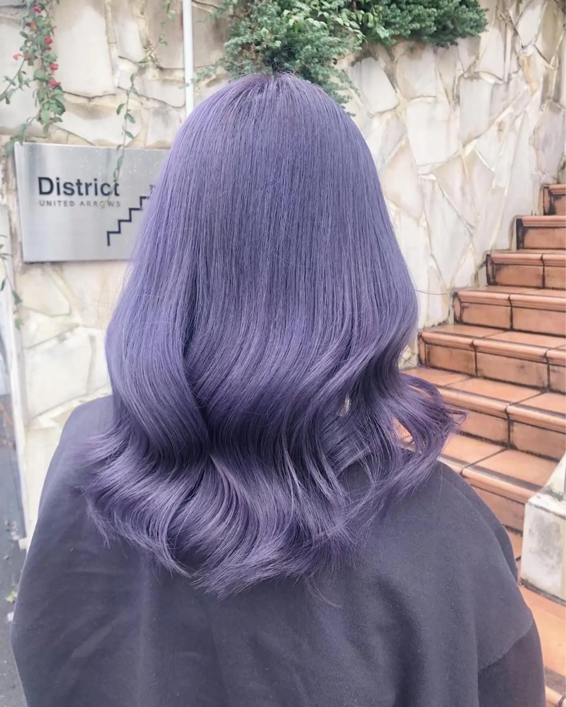 セミロング カラー アッシュ アッシュグレー アッシュグレージュ バレイヤージュ ミストバング 韓国ヘア 🦋KIRA🦋のヘアスタイル