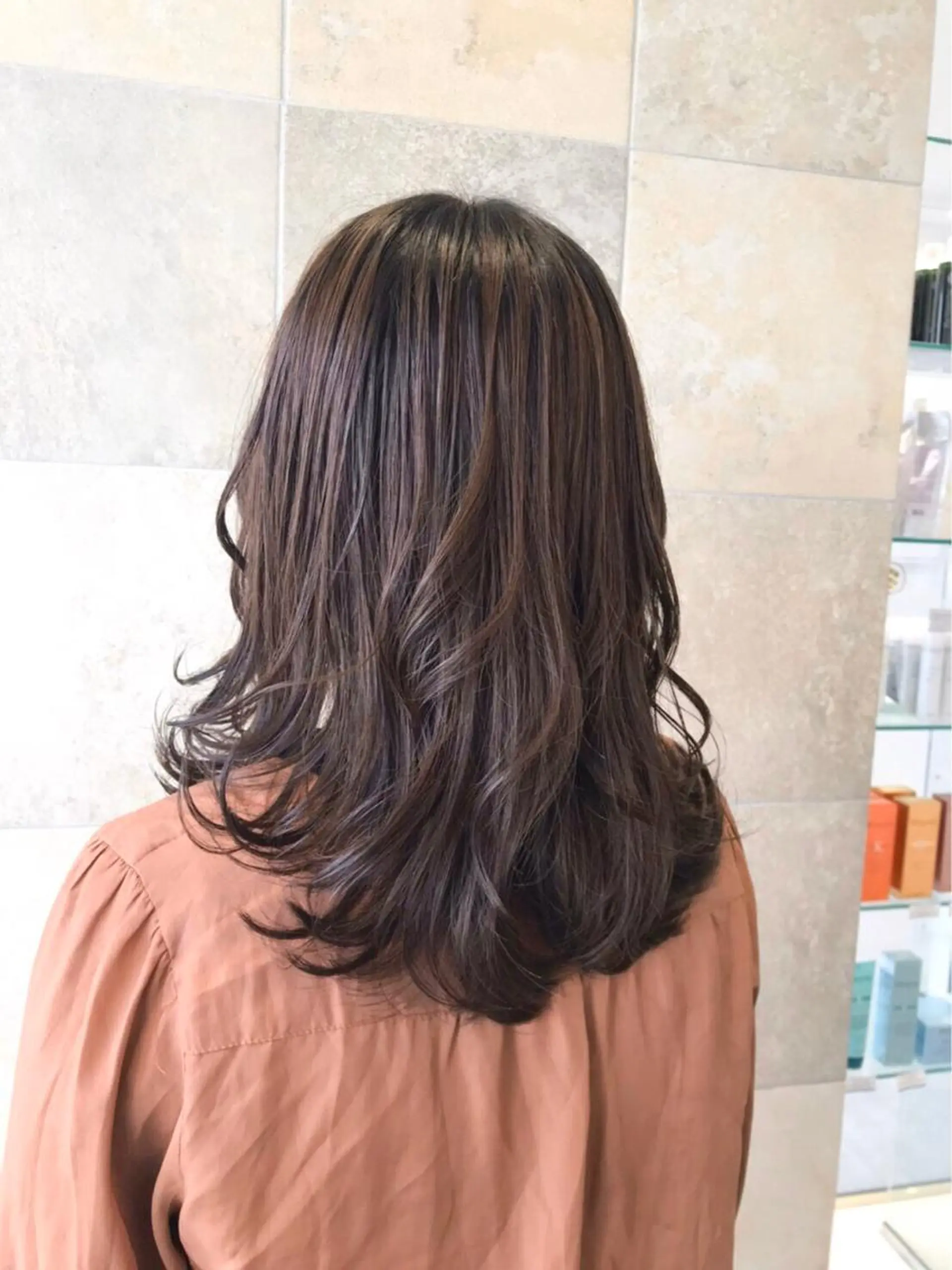ミディアム カラー カット ヘアカラー トリートメント 田中 あかねのヘアスタイル
