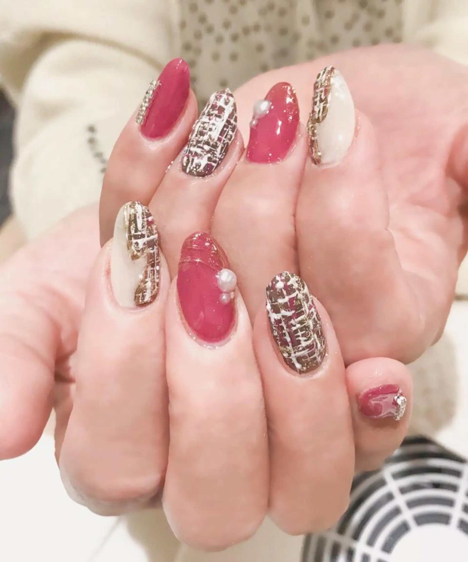ネイル カジュアル ツイードネイル Nyanco Nailのネイルデザイン