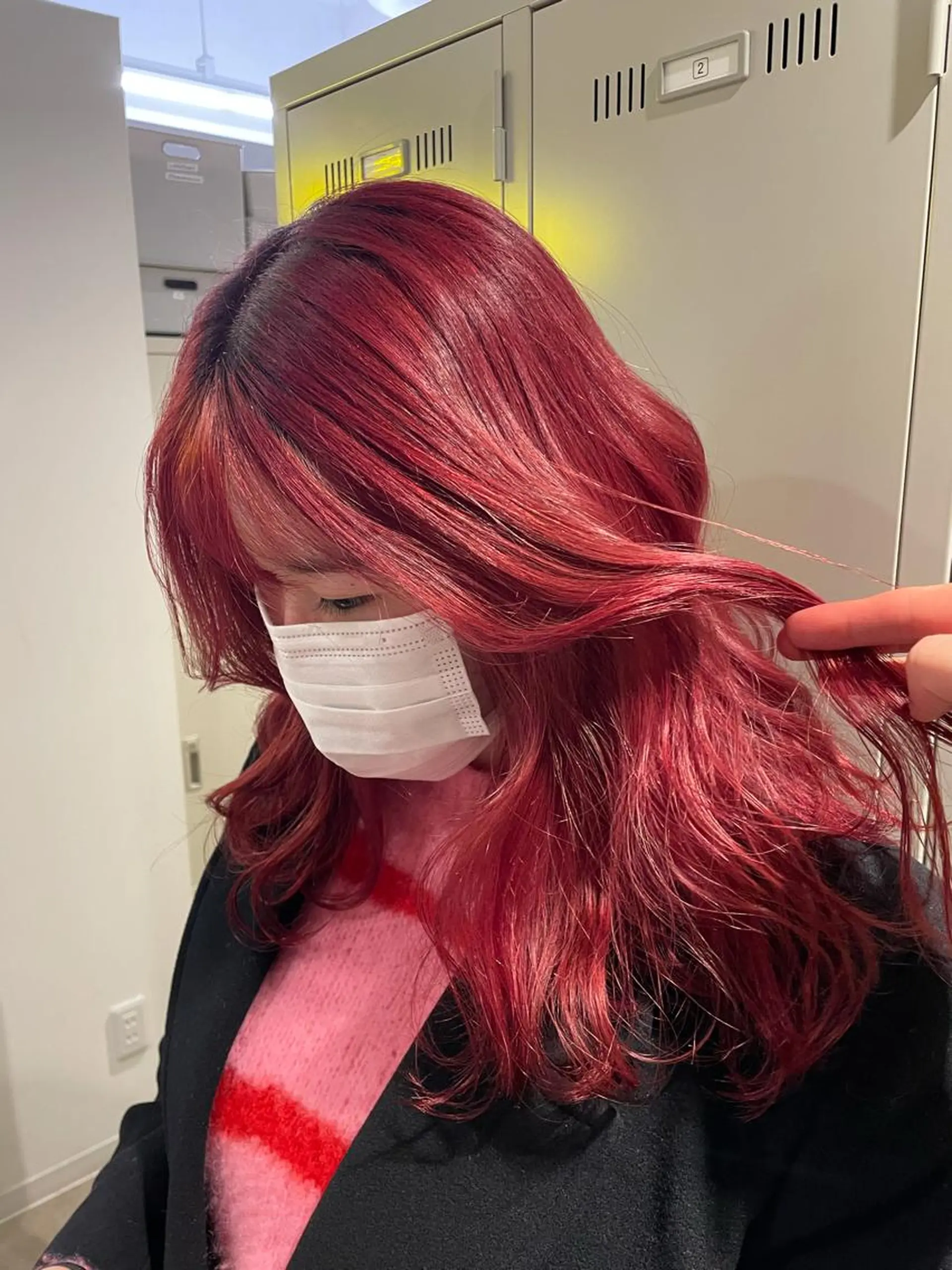 セミロング カラー ブリーチ 表参道ハッシュカット レイヤー/リノンのヘアスタイル