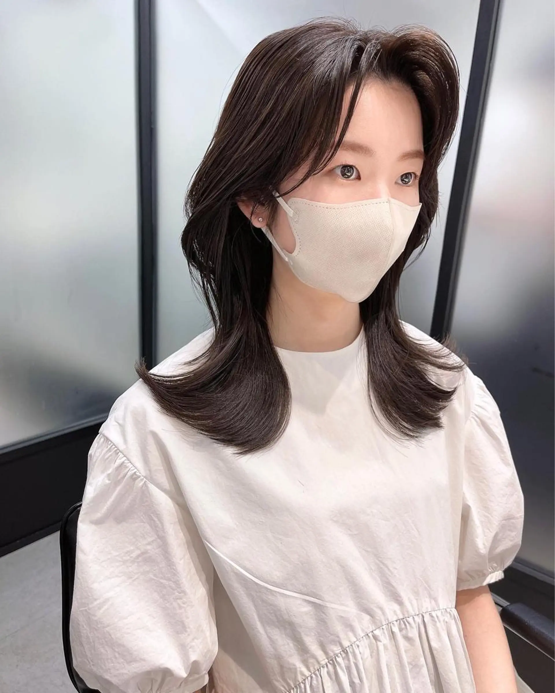 セミロング カット ヘアカラー トリートメント 韓国レイヤーカット 髪質改善▫️水野有真のヘアスタイル