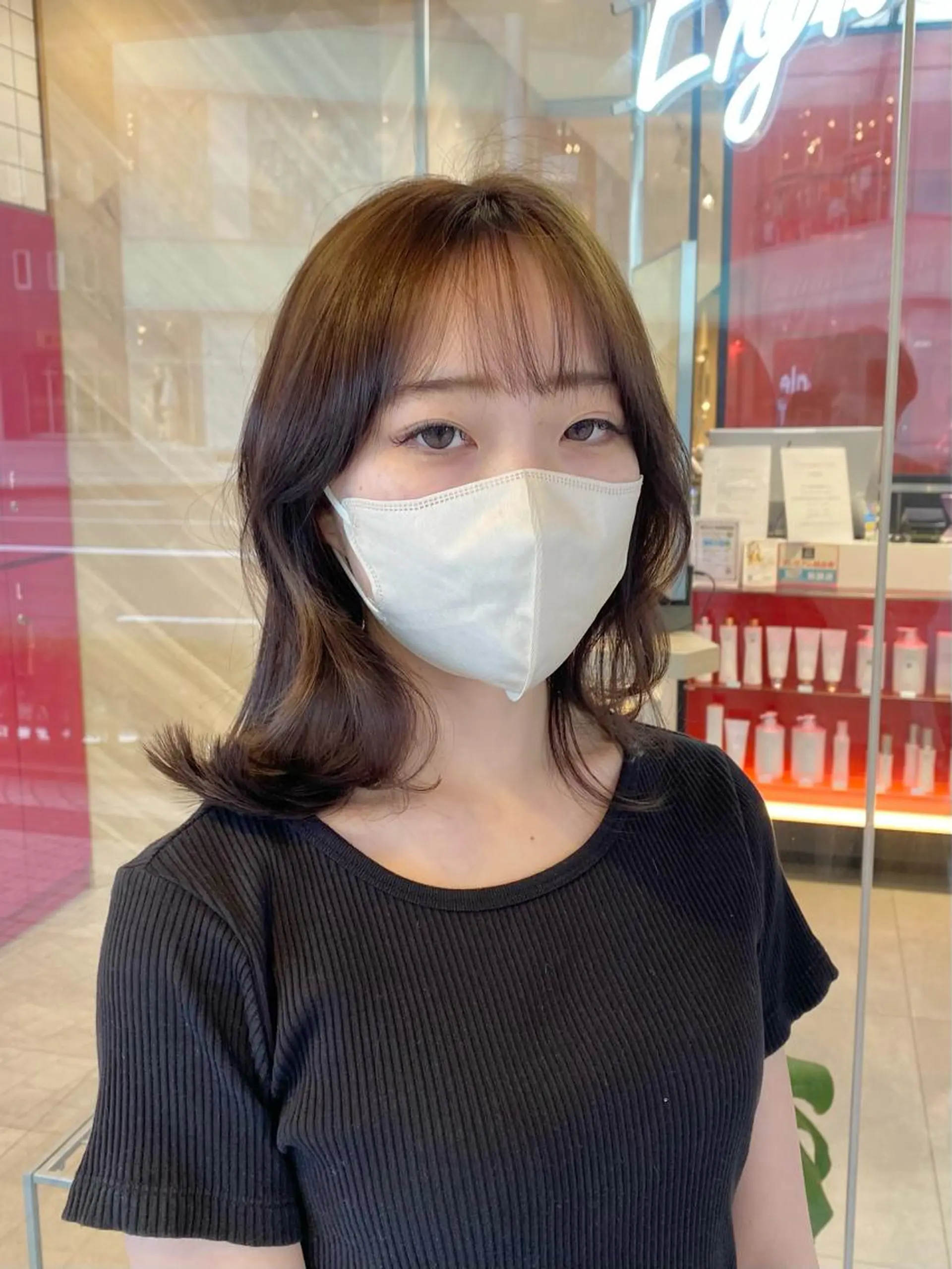 ミディアム カット ヘアカラー トリートメント 荒谷 薫のヘアスタイル