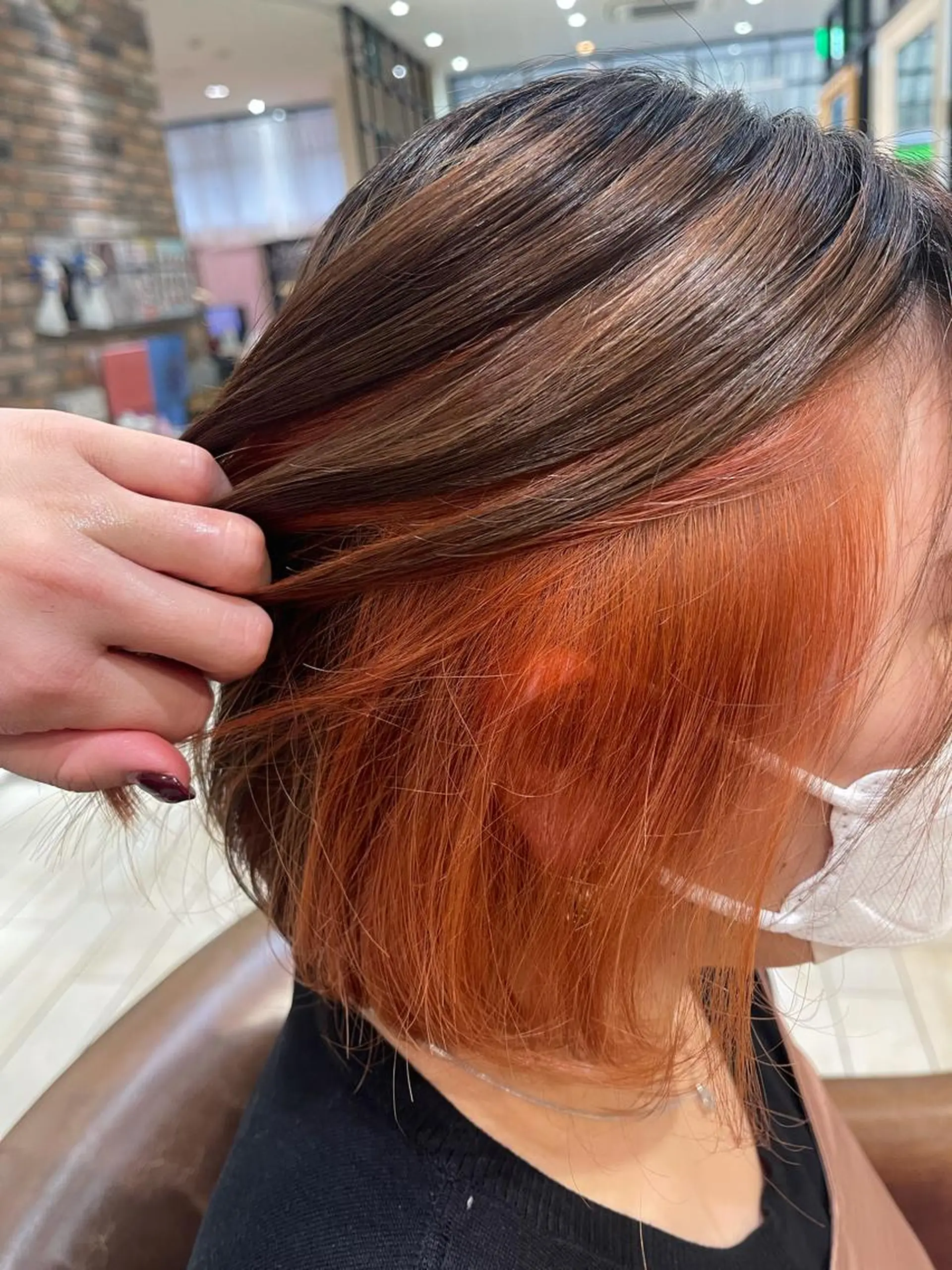 ショート カラー インナーカラー オレンジ ☁Neolive .Ayana✂️のヘアスタイル