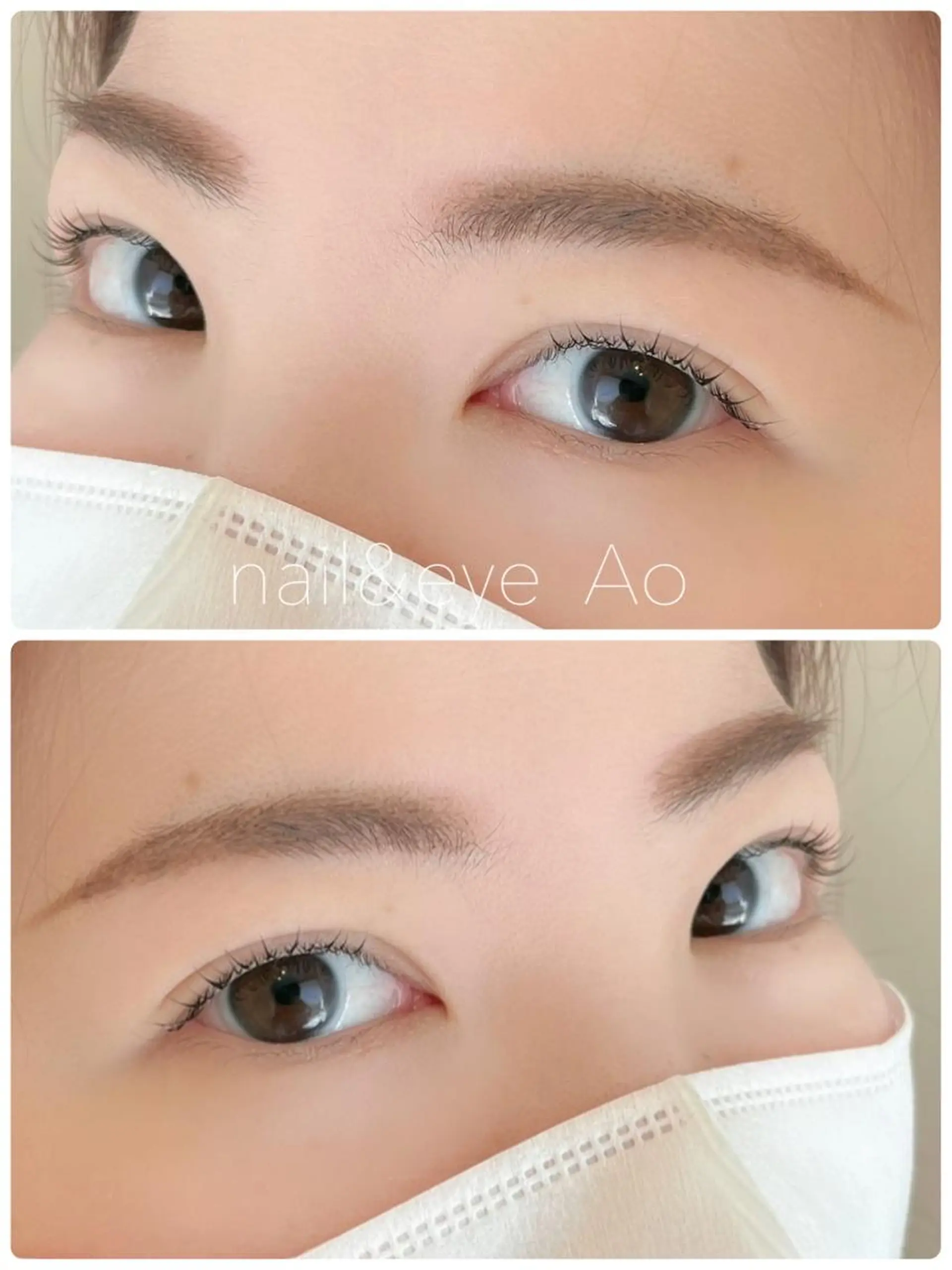 ショート カラー パーマ ヘアアレンジ メンズ キッズ ネイル マツエク・マツパ アイブロウ ナチュラル マツパ nail&eye Aoのマツエク・マツパデザイン