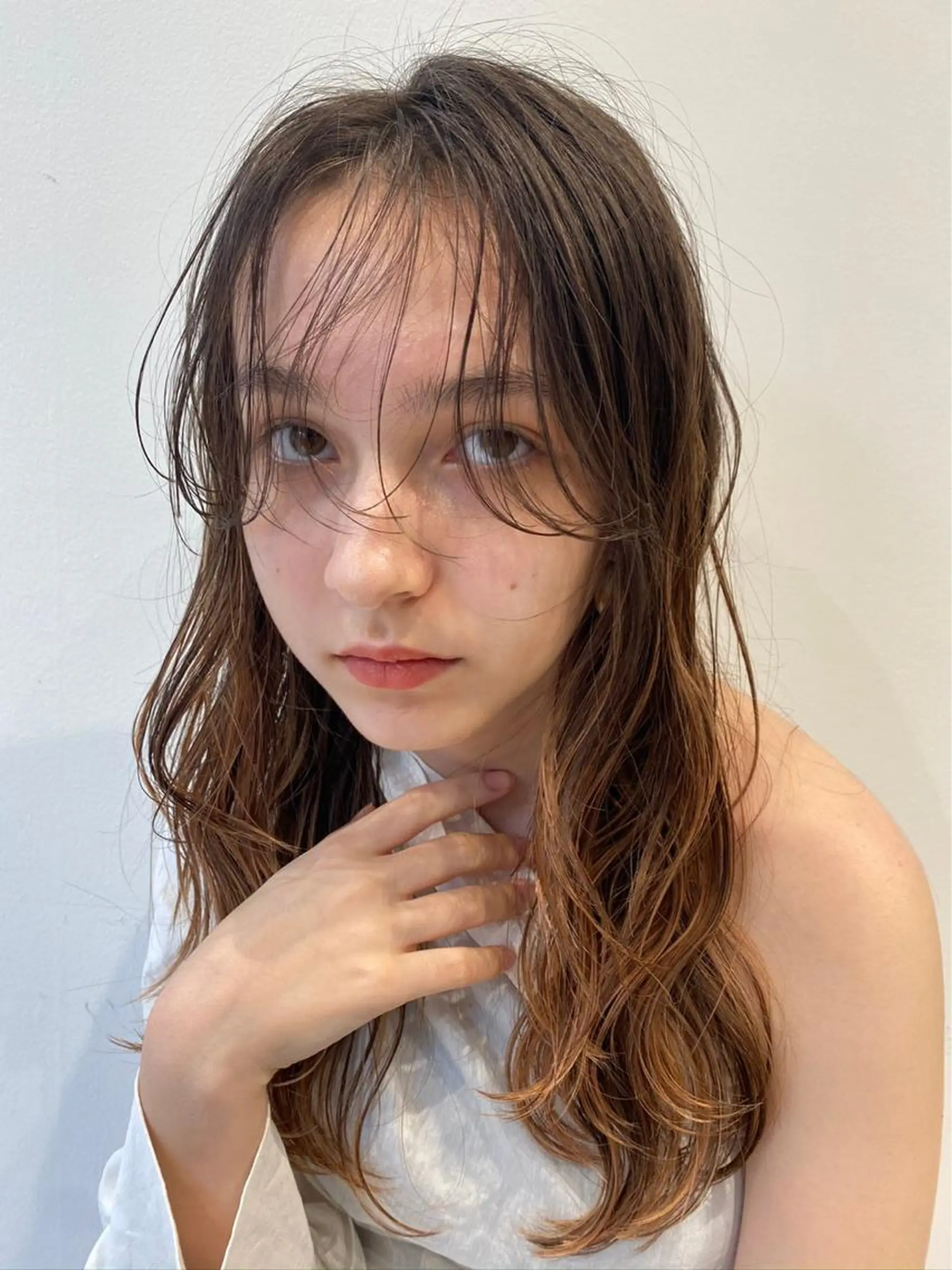 セミロング カラー パーマ 🎀透明感カラーෆ 🪄Maikoのヘアスタイル