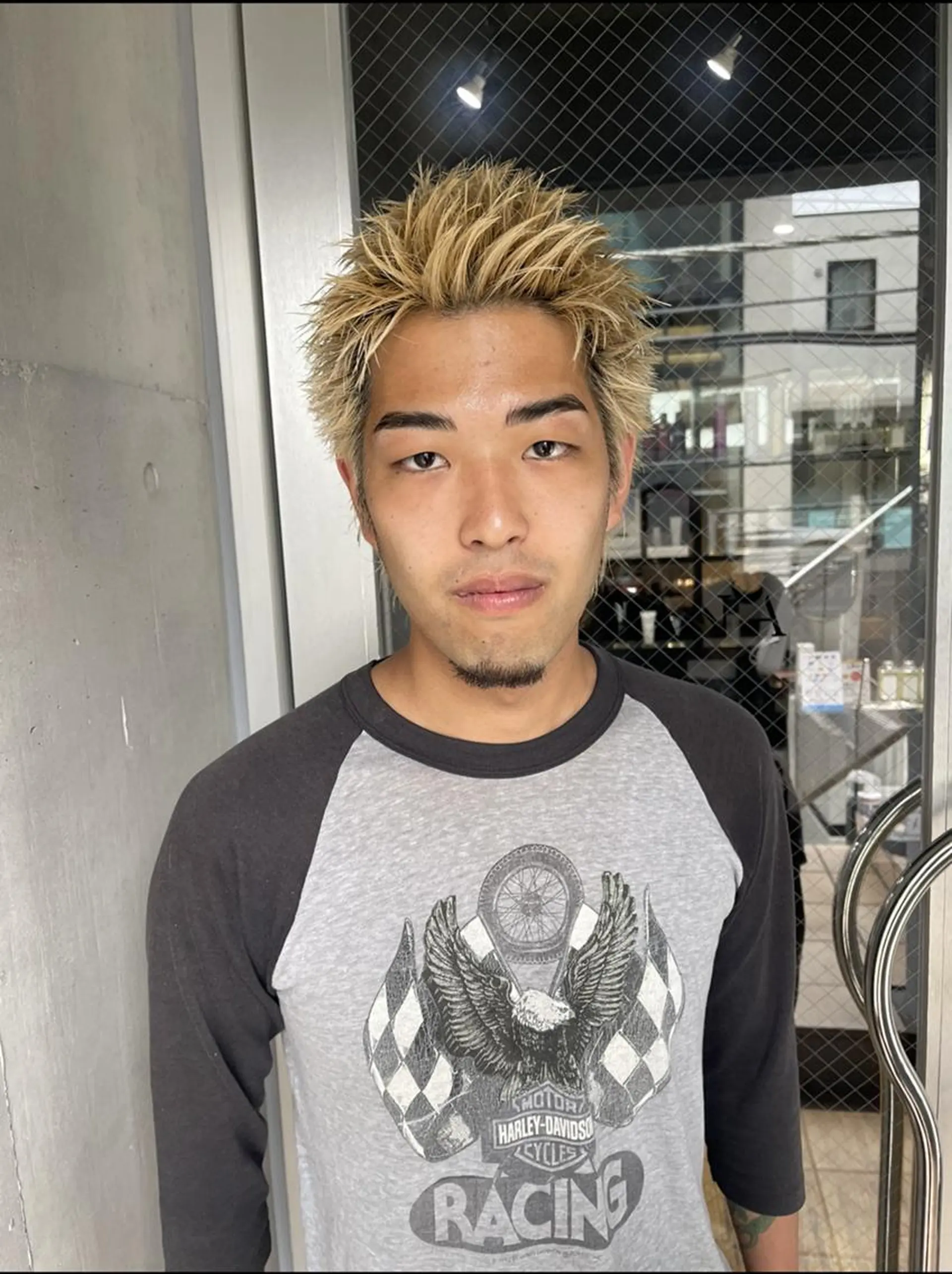 メンズ ショート カット ヘアカラー 山影✨バレイヤージュ ハイライト✨メンズ◎のヘアスタイル