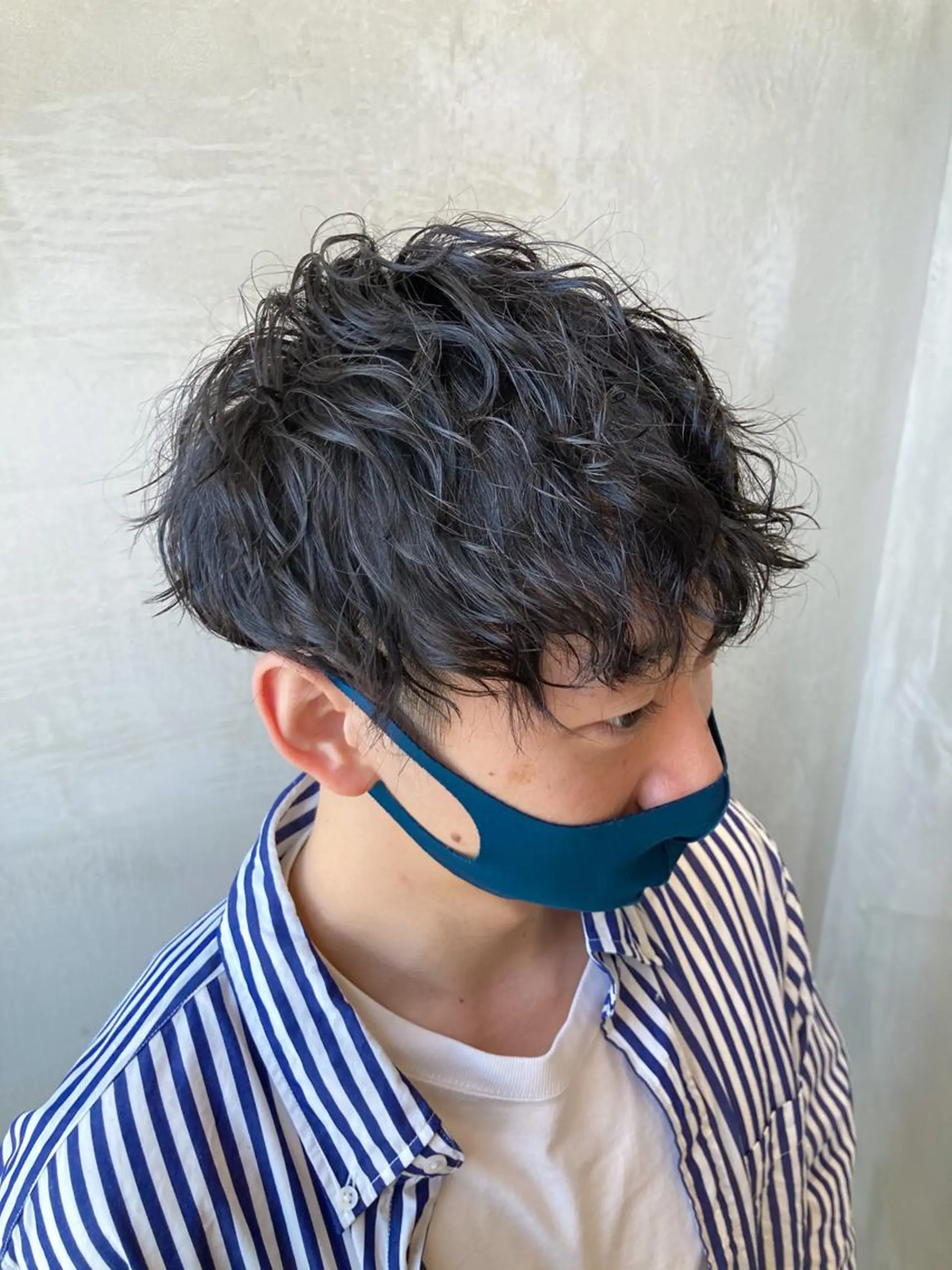 ショート パーマ メンズ マッシュ 波巻きスパイラルパー マ/シャドウパーマ駿のヘアスタイル