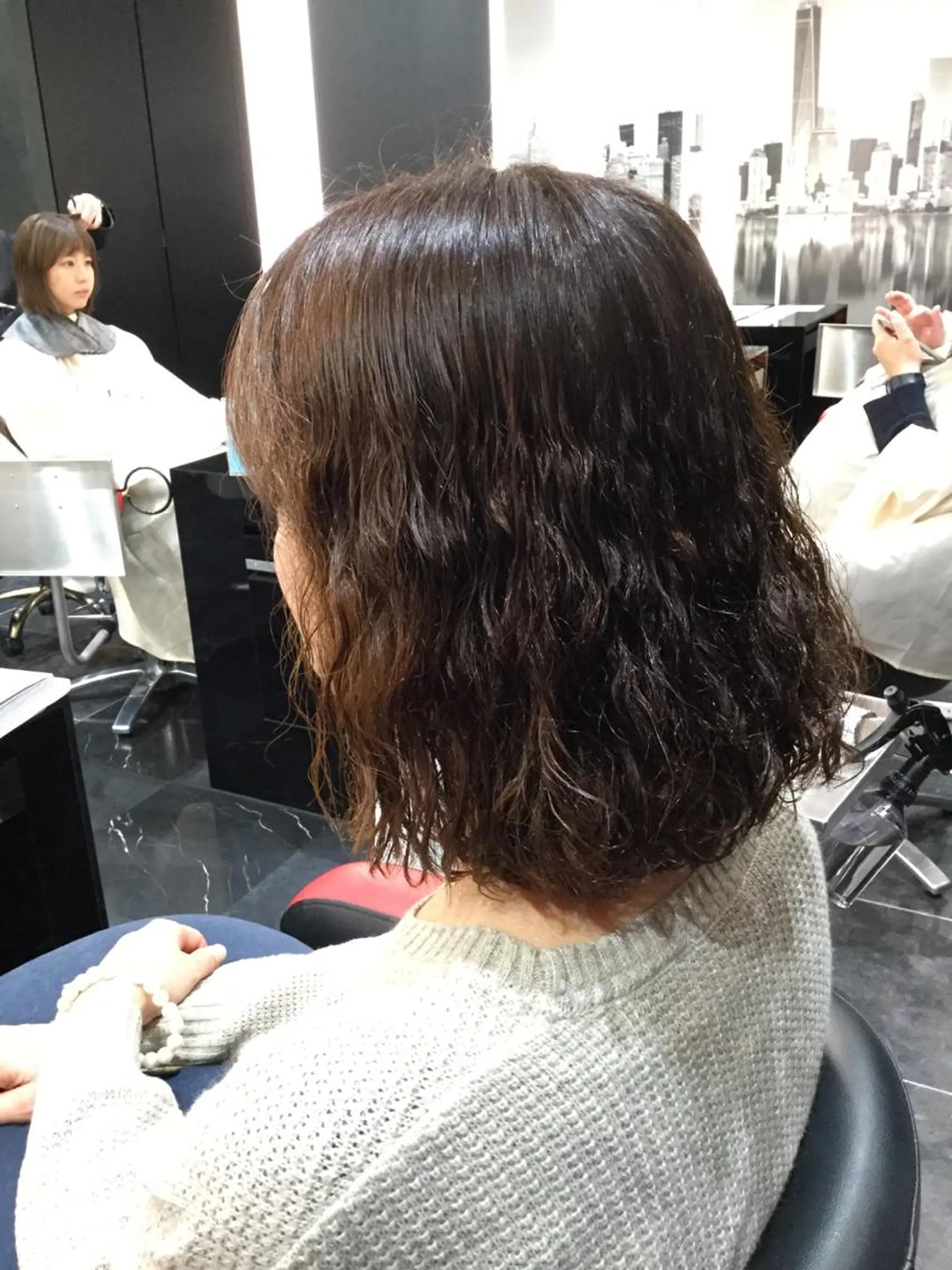 ミディアム パーマ Annon プライベートサロンのヘアスタイル