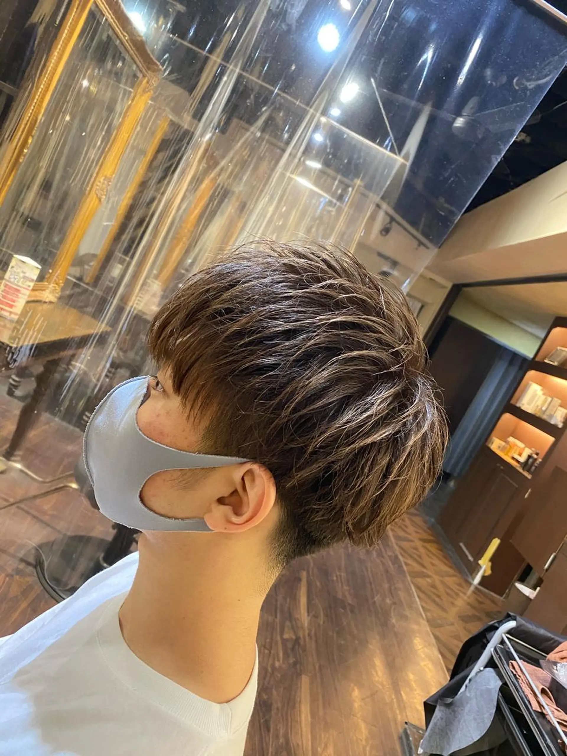 カラー メンズ マッシュ アッシュ ベージュカラー カット ヘアカラー 大阪メンズヘアのプロ 高橋 直希のヘアスタイル