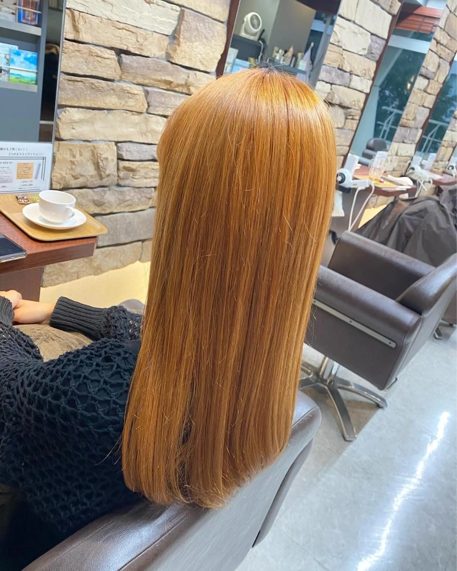 ロング カラー ブリーチ オレンジ 後藤紗英/髪質改善 /オリーブベージュのヘアスタイル