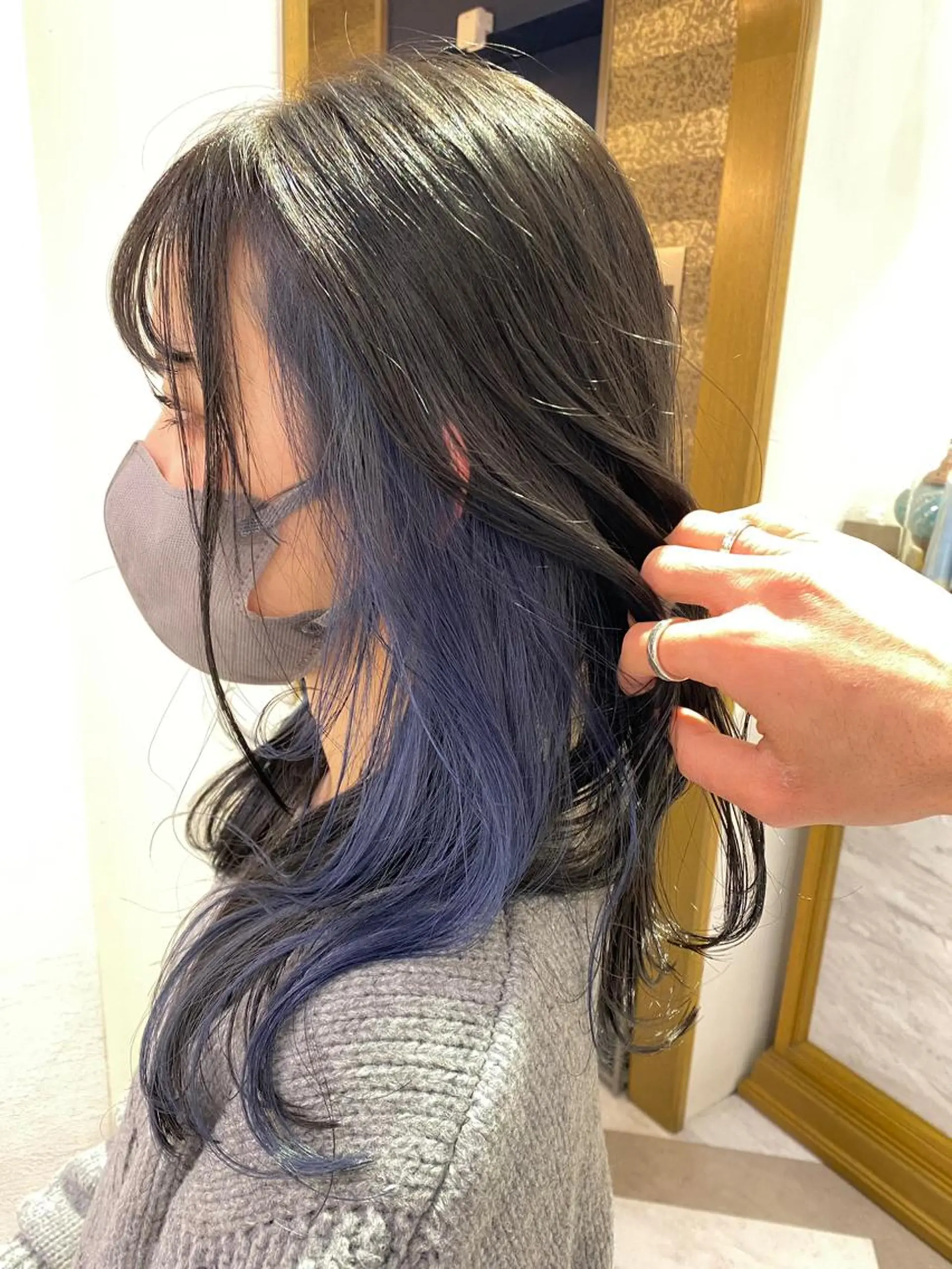 ミディアム カラー ヘアカラー トリートメント レイヤーカット /透明感カラー西田のヘアスタイル