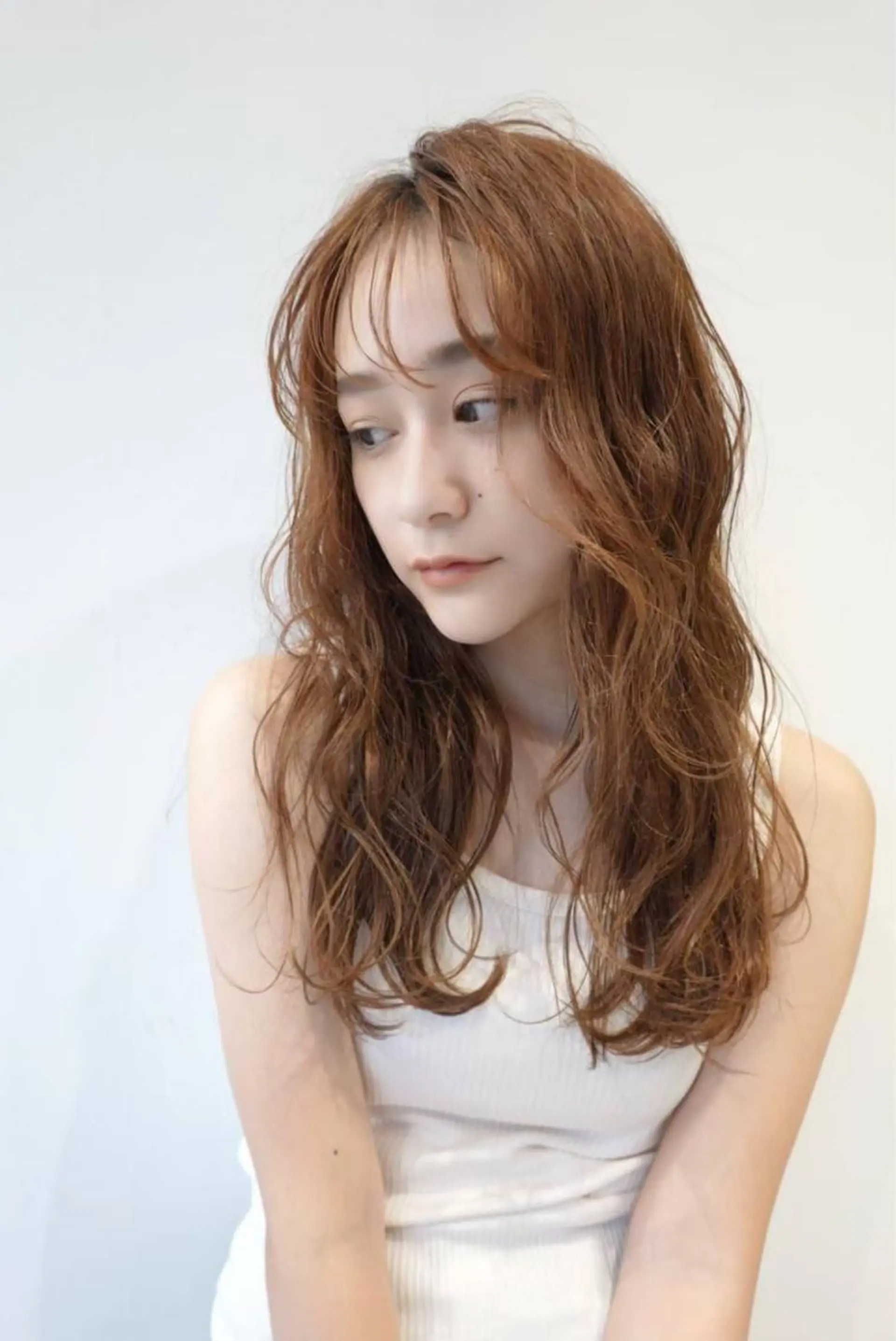 ロング カラー カット ヘアカラー トリートメント うえの ももねのヘアスタイル