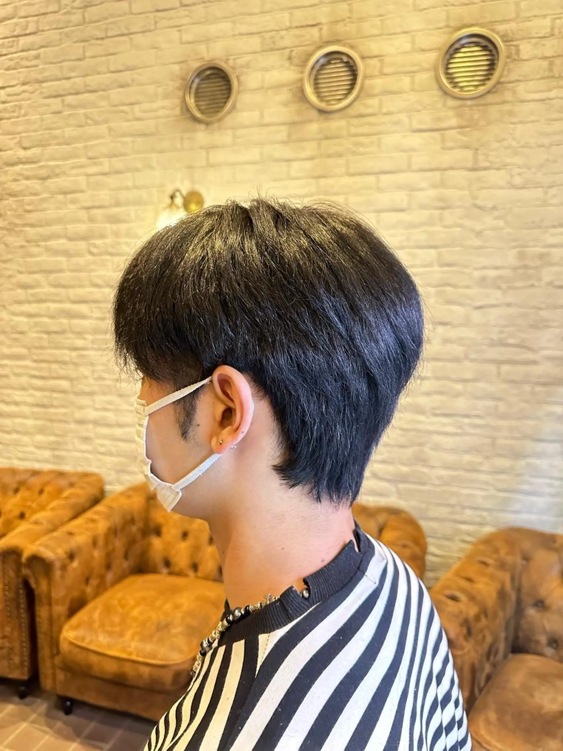 ショート メンズ メンズパーマ くせ毛 🫧RYOグレージュ /透け感カラー🫧のヘアスタイル