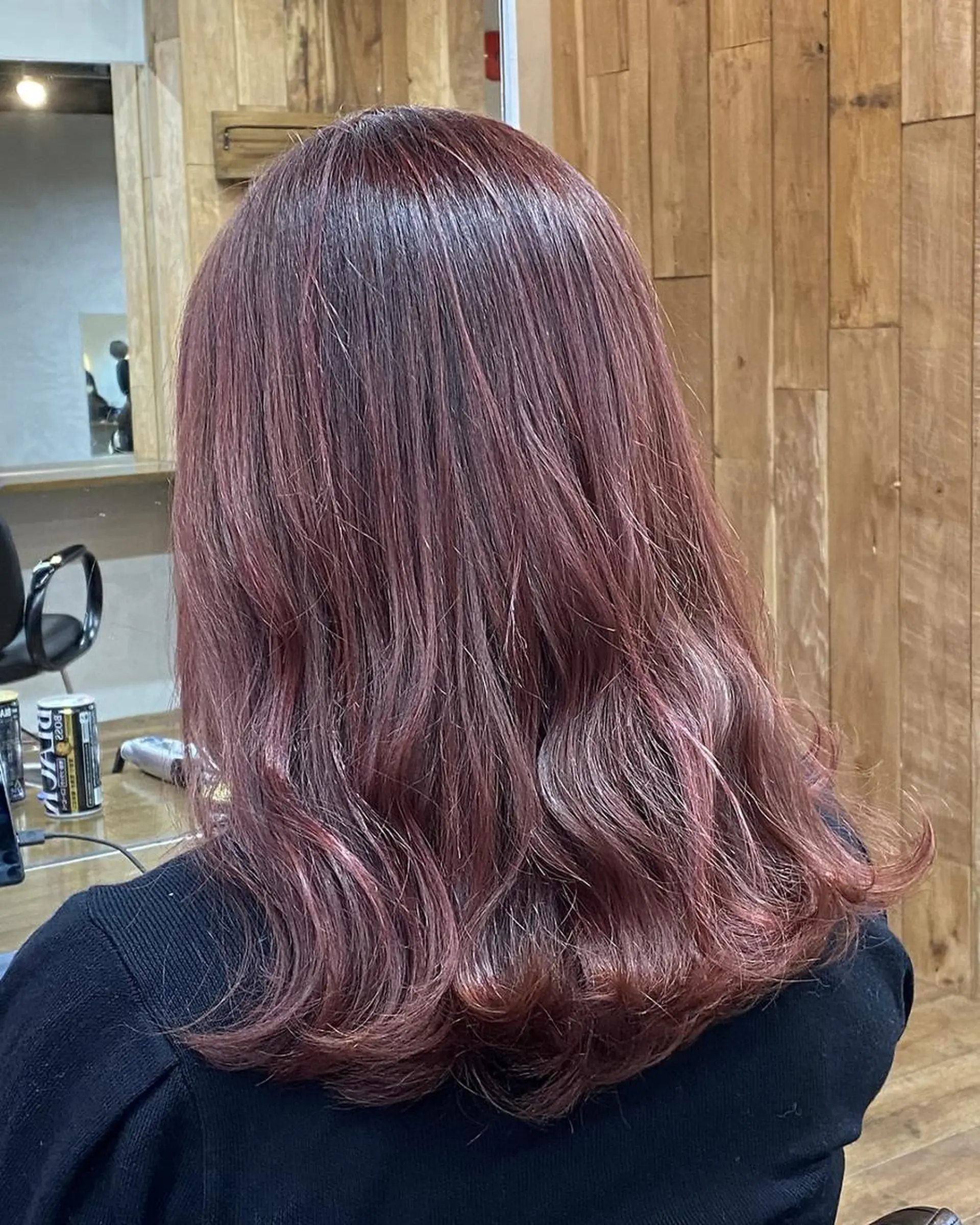 ミディアム カラー レッドカラー ANGELICA 天理店のヘアスタイル