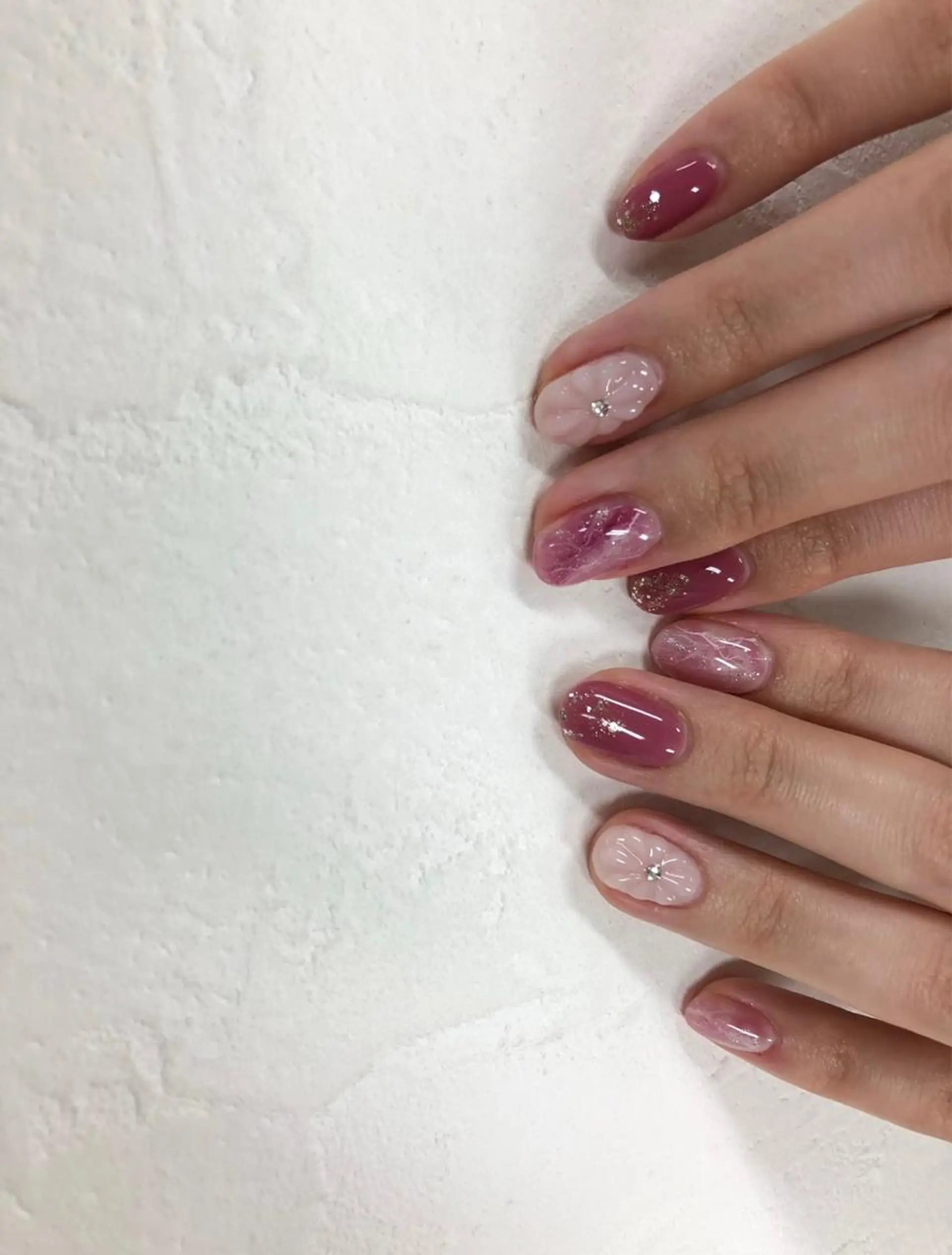 ネイル フラワーネイル ニュアンスネイル ピンク nail salon CIELのネイルデザイン