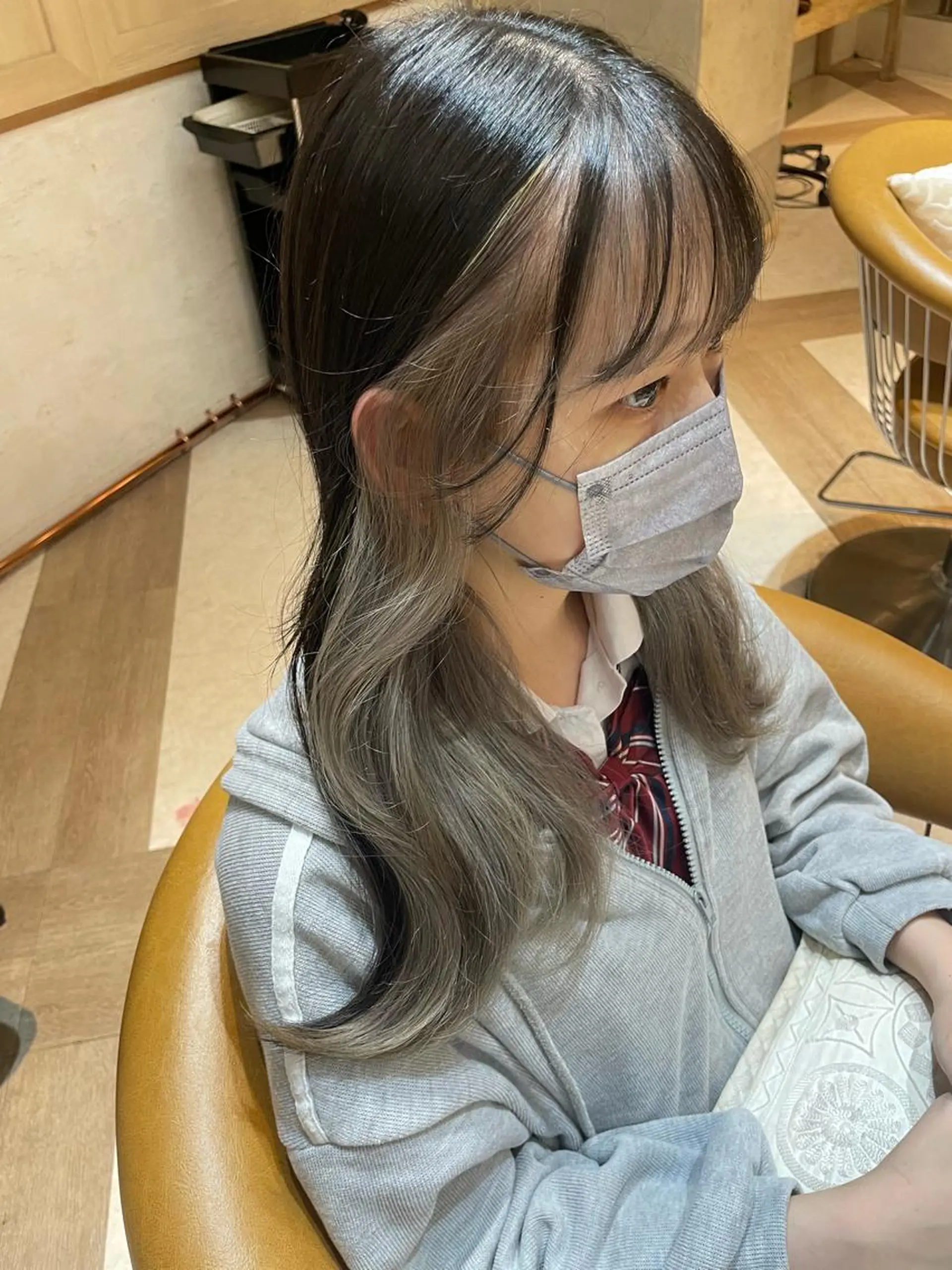 ロング ミストバング カット ヘアカラー トリートメント Kanami/韓国風 /艶カラーのヘアスタイル