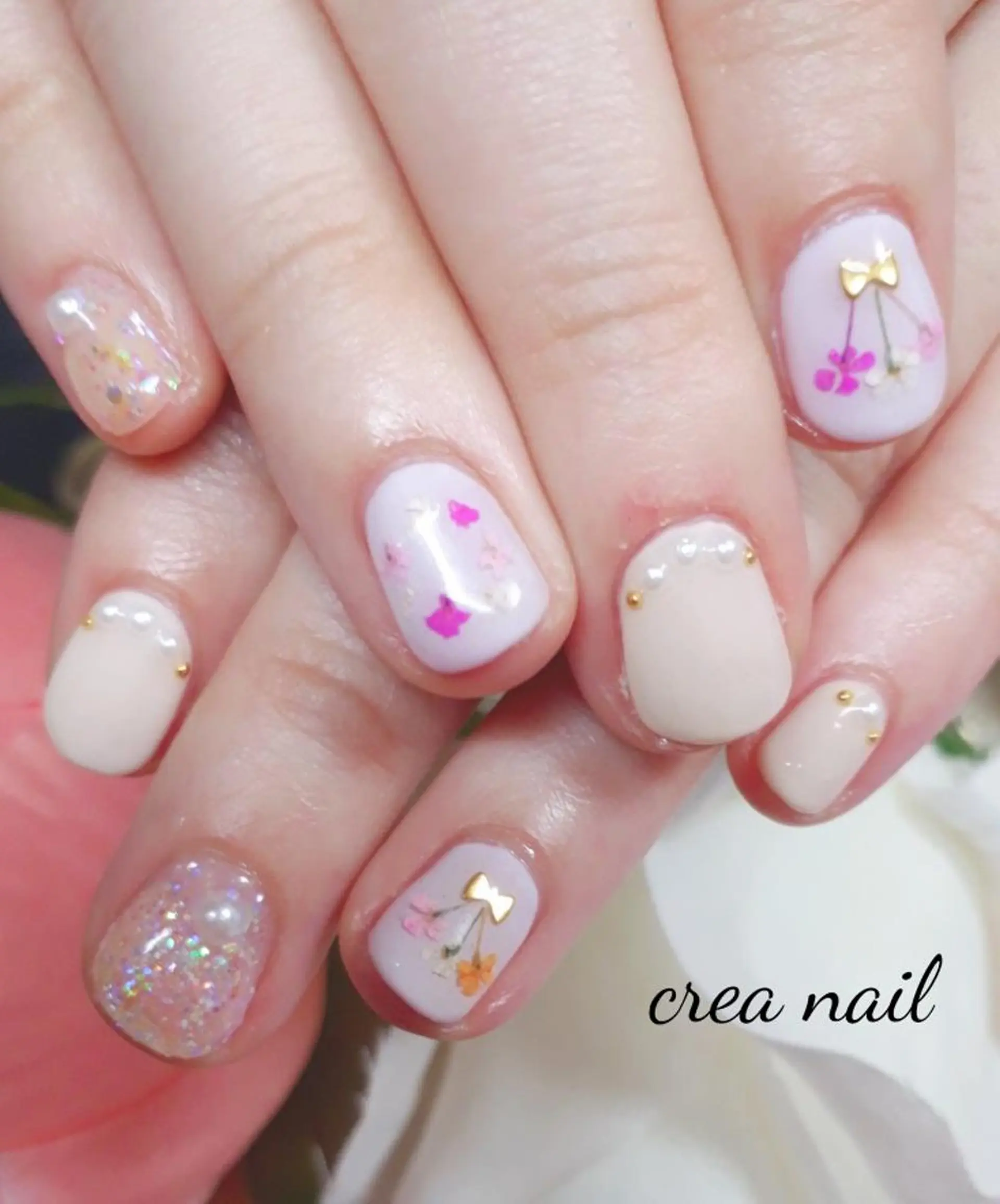 ネイル パステルネイル パープル privateサロン creaのネイルデザイン