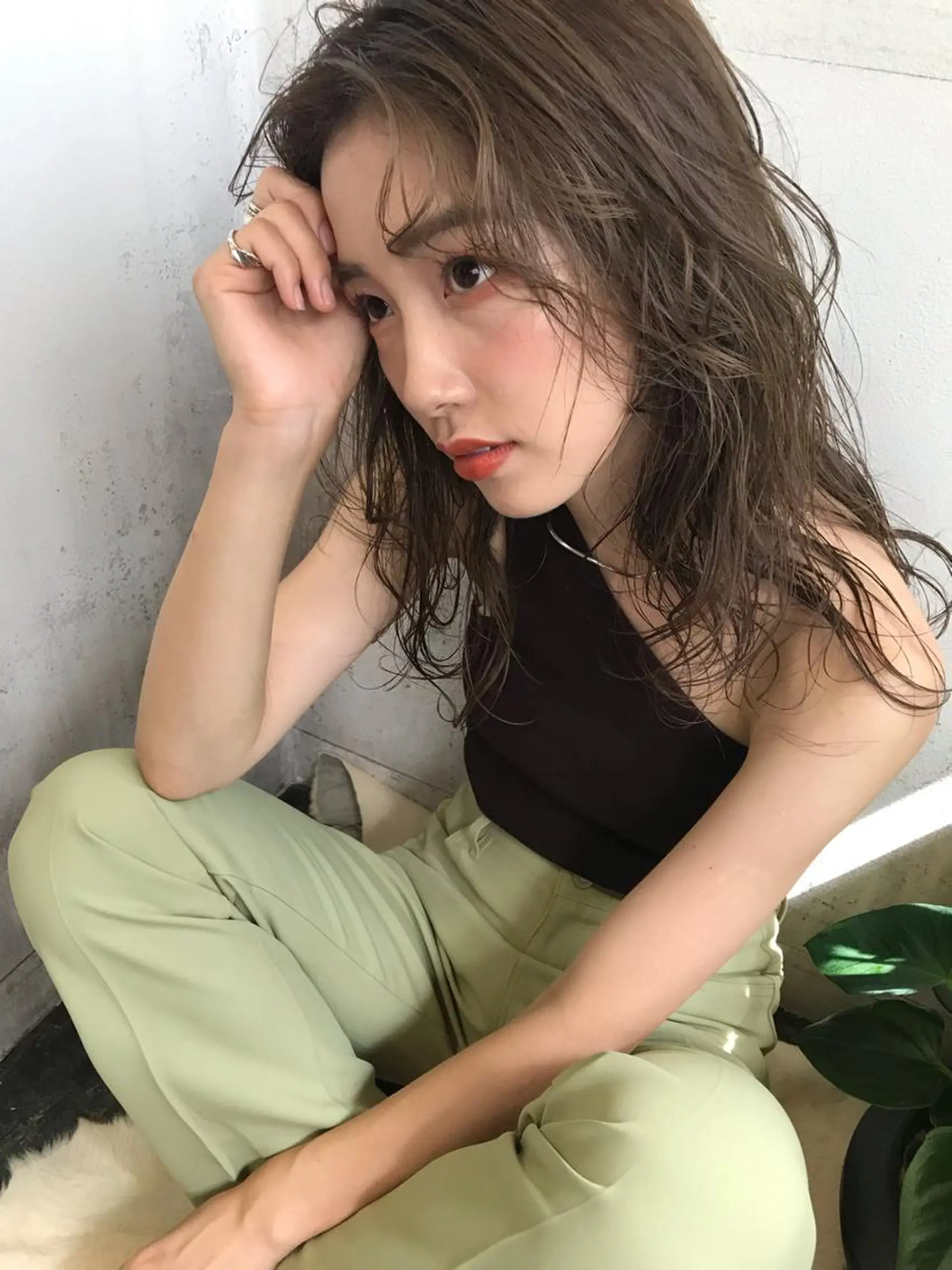 セミロング ヘアカラー トリートメント 韓国 / 中国ヘア 🦋Noniのヘアスタイル