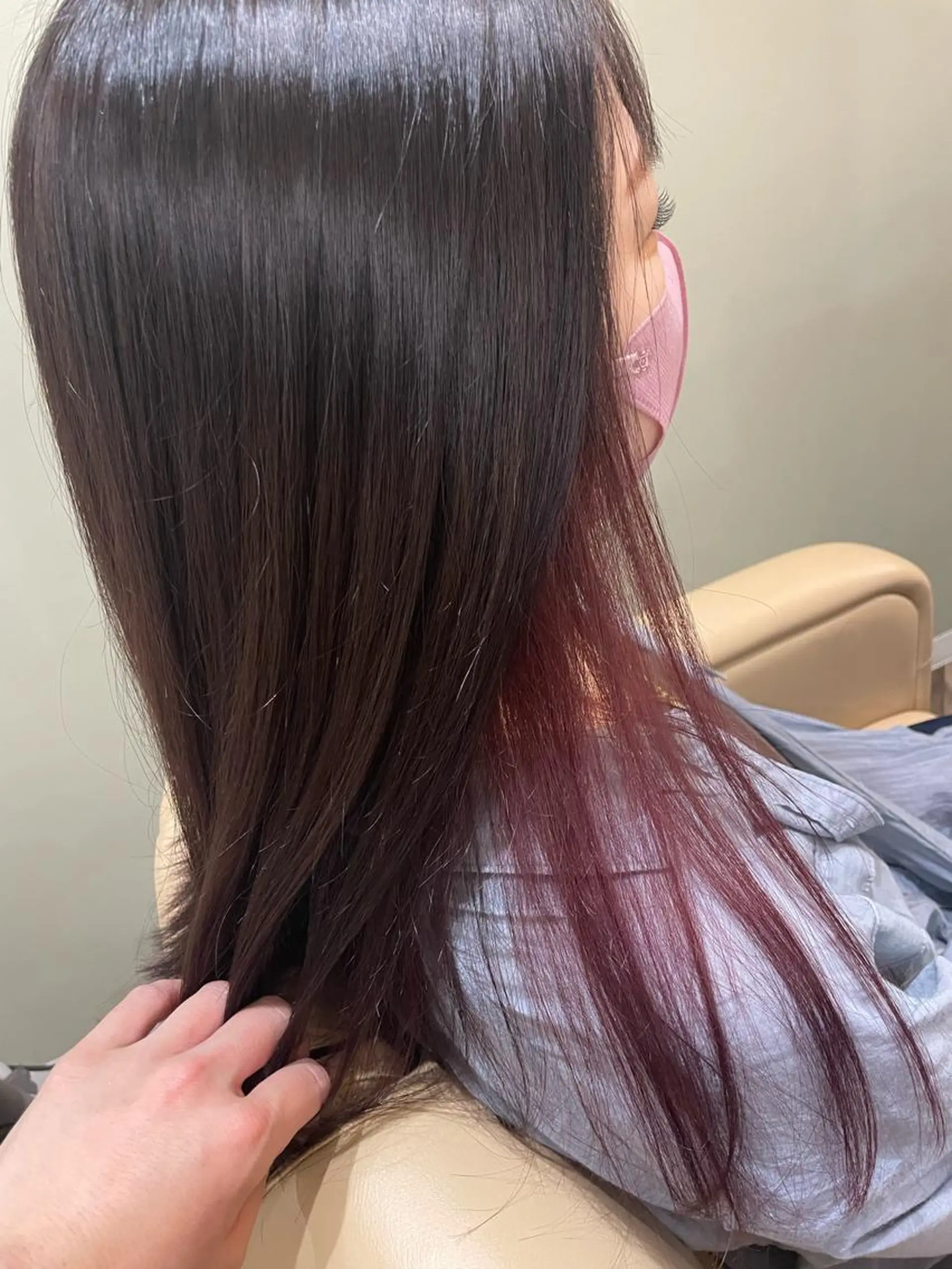 セミロング カラー ピンクカラー パープルカラー hair studio PEACE所属・寺本 早希のヘアスタイル