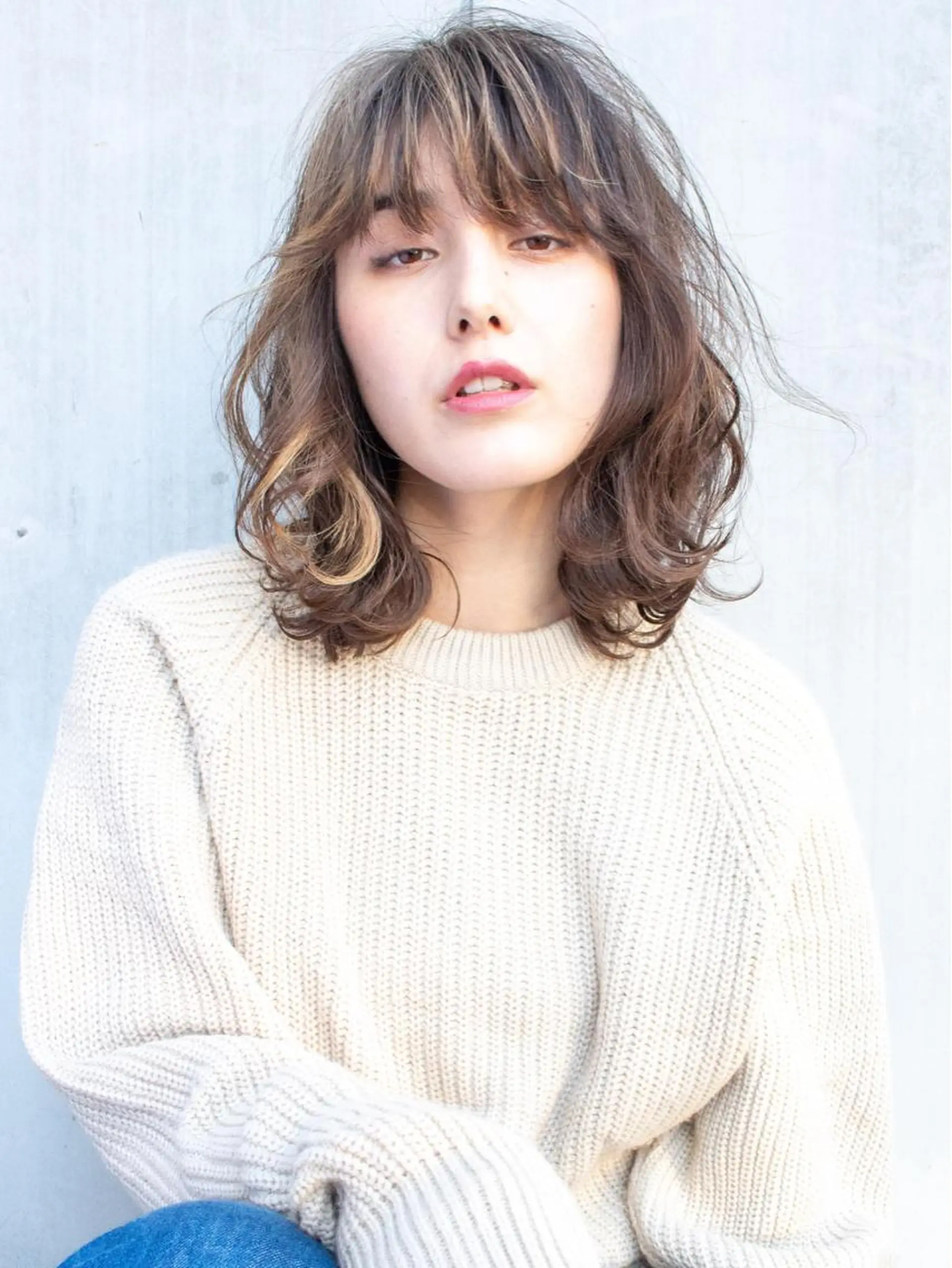 ミディアム パーマ ミディアムパーマ 外ハネヘア gite カワムラナオキのヘアスタイル