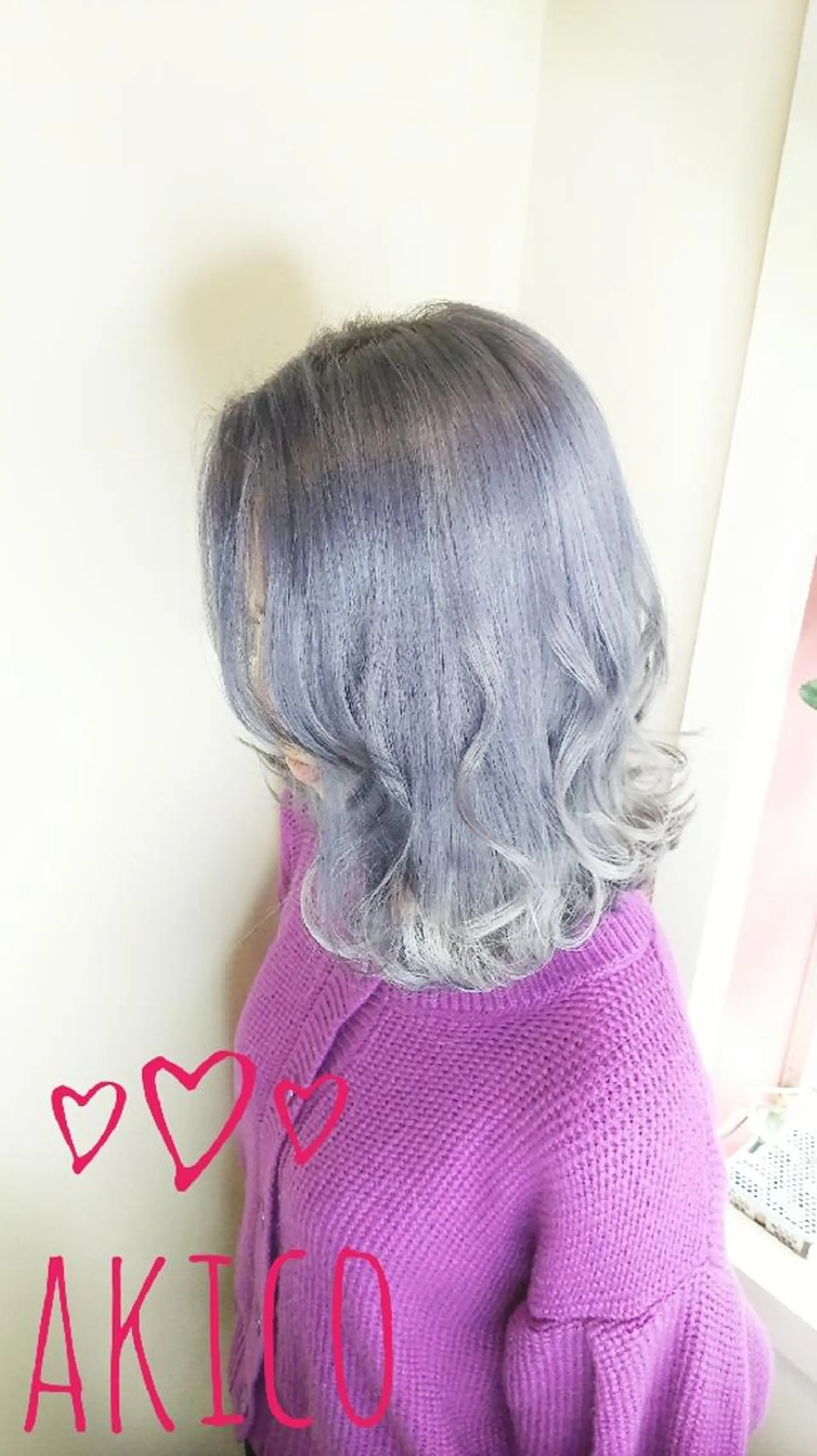 セミロング カラー ラベンダーカラー LUXBE GALLERY なんば駅前店所属・ラックスビーギャラリ ー AKICOのヘアスタイル