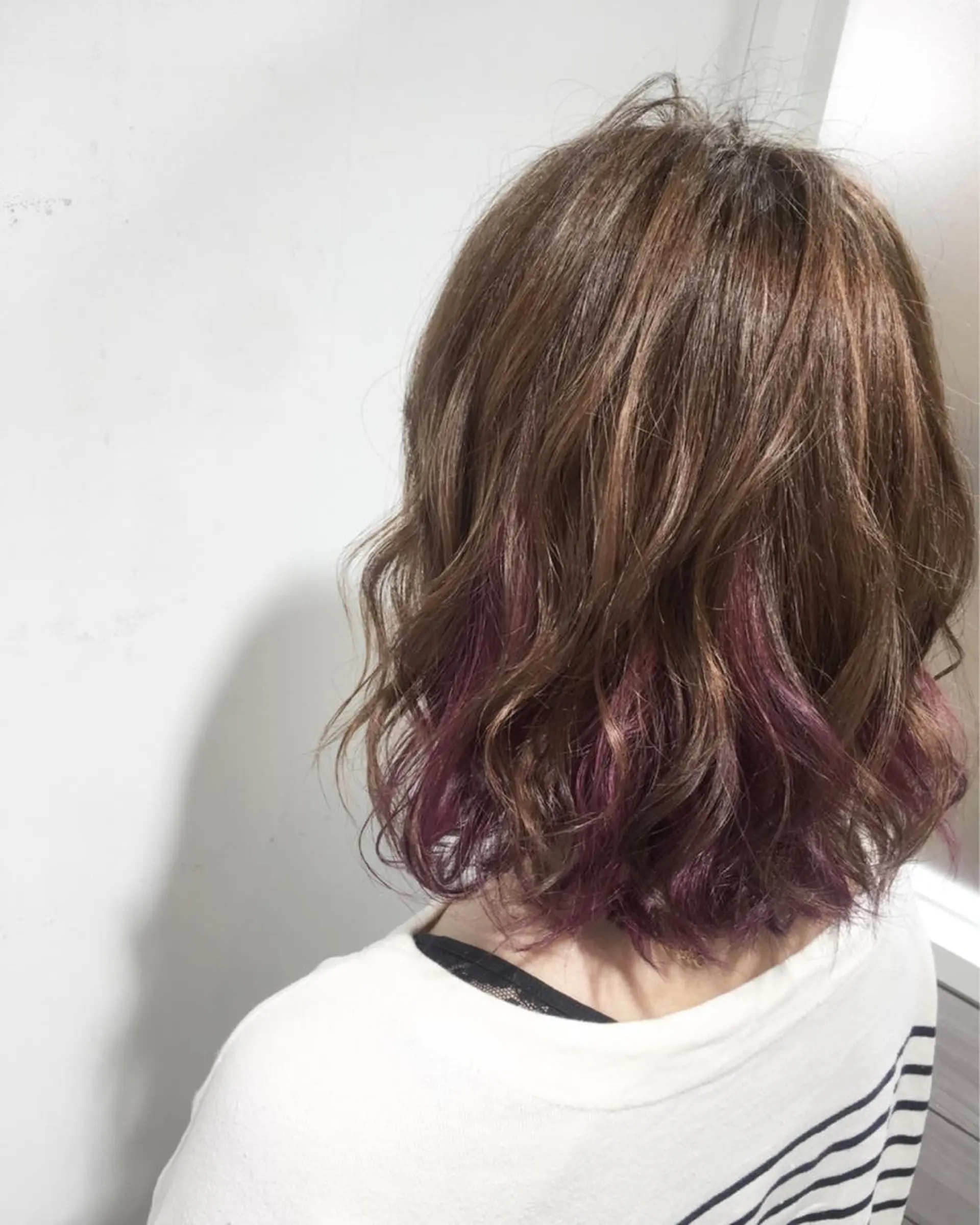 カラー インナーカラー レッドカラー Lee 甲子園のヘアスタイル