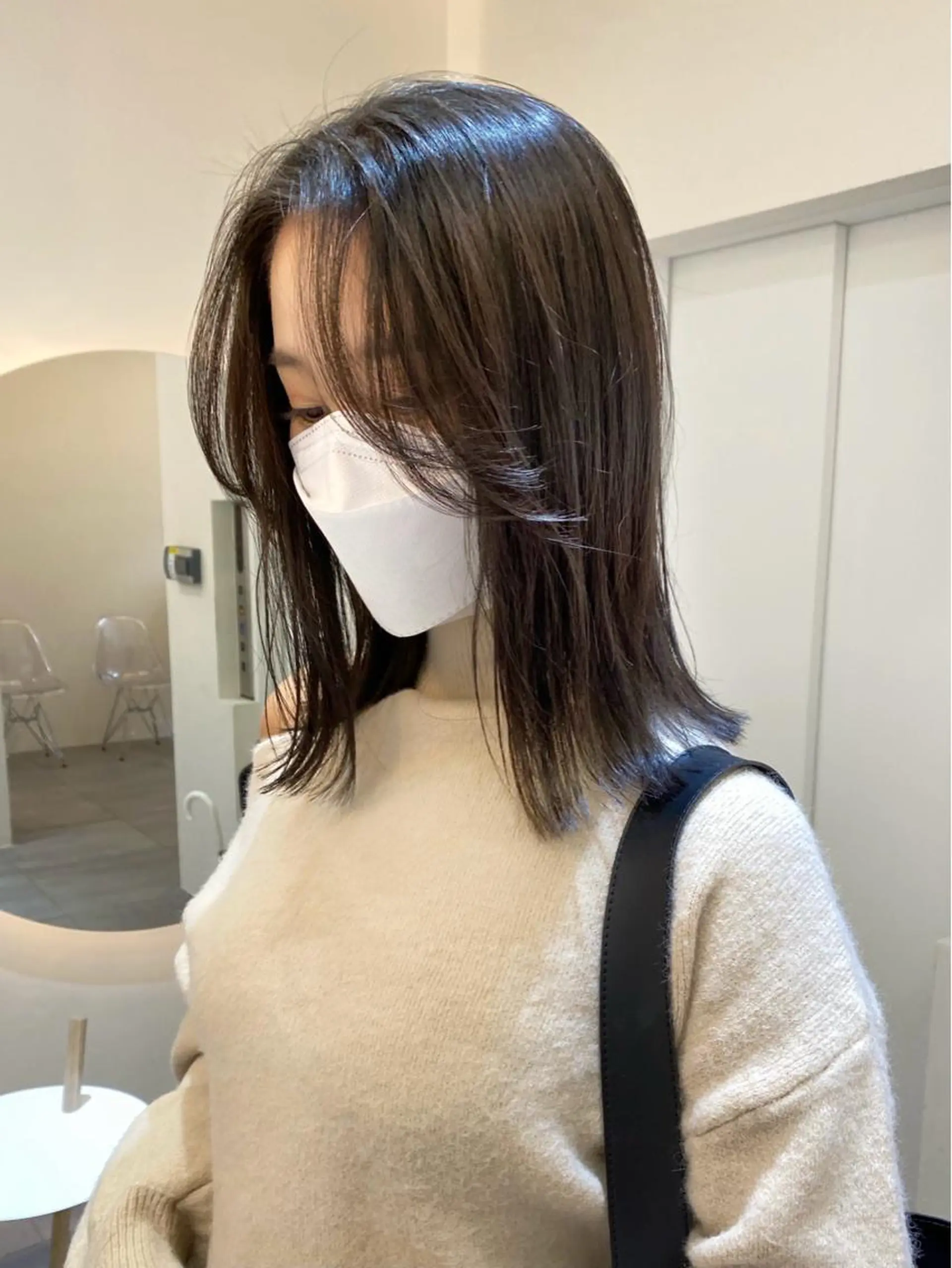 ミディアム 透け感たっぷり柔らか 梨花子🌼のヘアスタイル