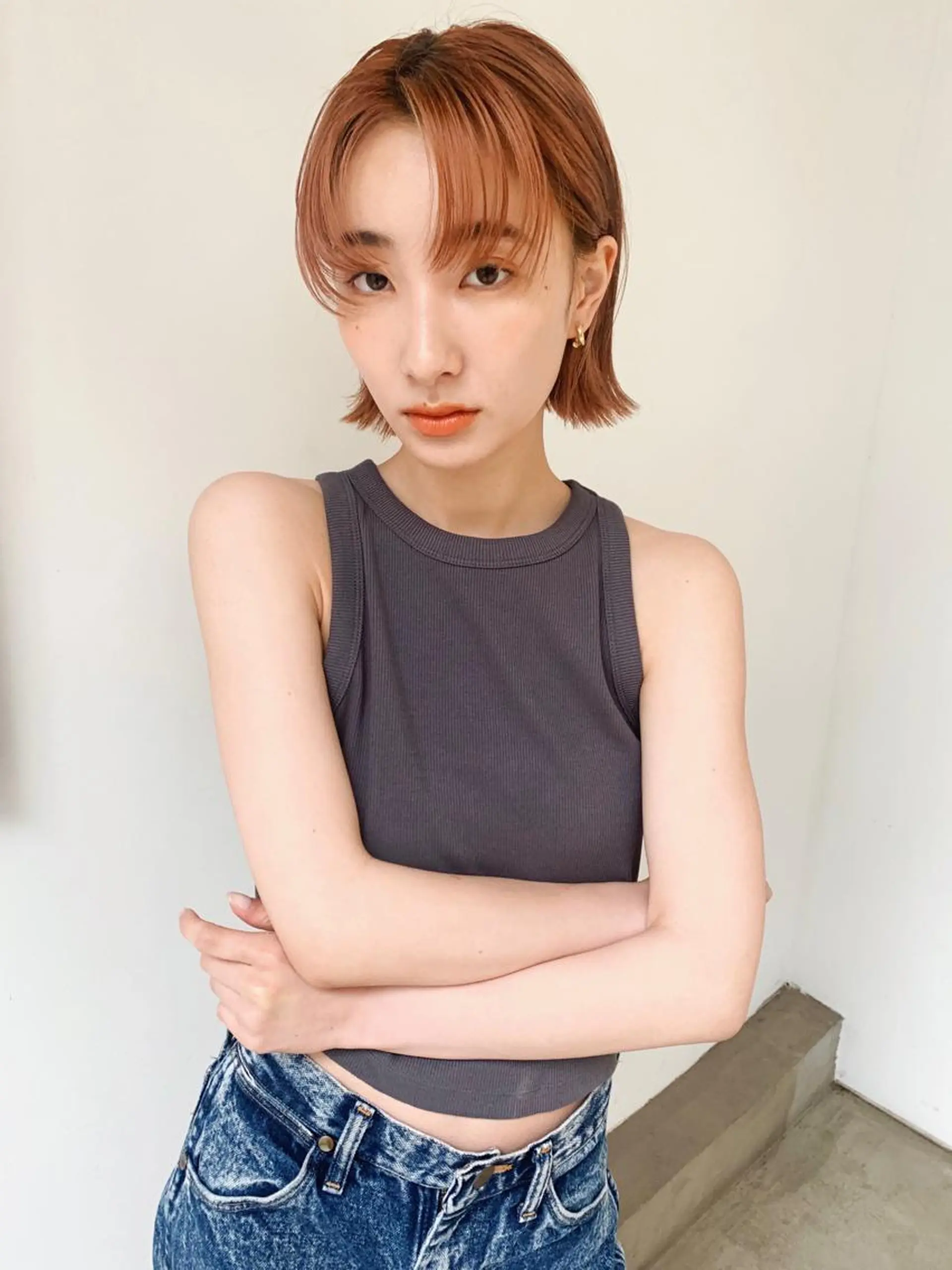 ショート カラー オレンジ カット ヘアカラー トリートメント log所属・ボブ/顔まわりカット 💫大澤奈緒美のヘアスタイル