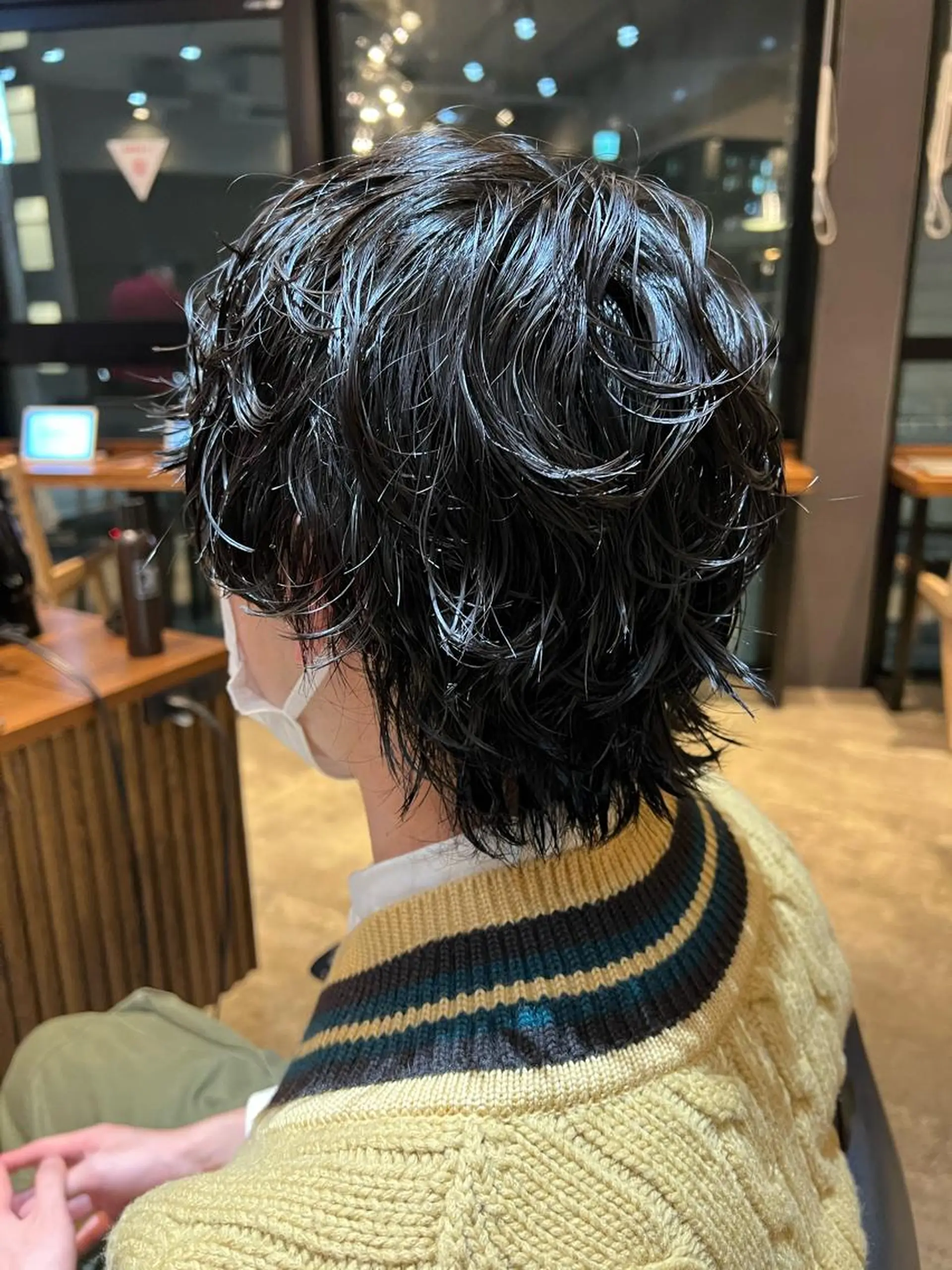 ショート カラー パーマ メンズ 波巻きパーマ メンズウルフカット ウルフカット カット パーマ トリートメント fifth JINGUMAE所属・波巻きスパイラルパー マ/シャドウパーマ駿のヘアスタイル