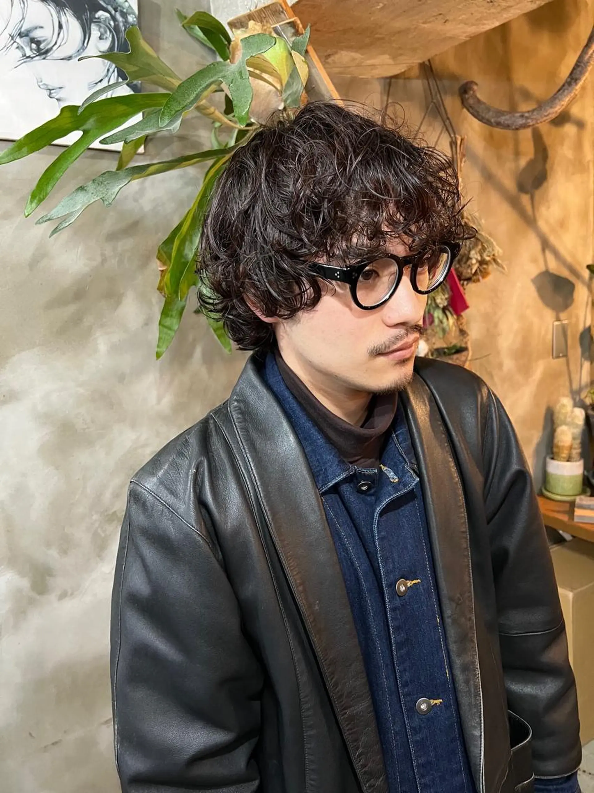 ミディアム パーマ メンズ カット パーマ トリートメント 木村陸弥 似合わせ 透明感カラー🌿のヘアスタイル