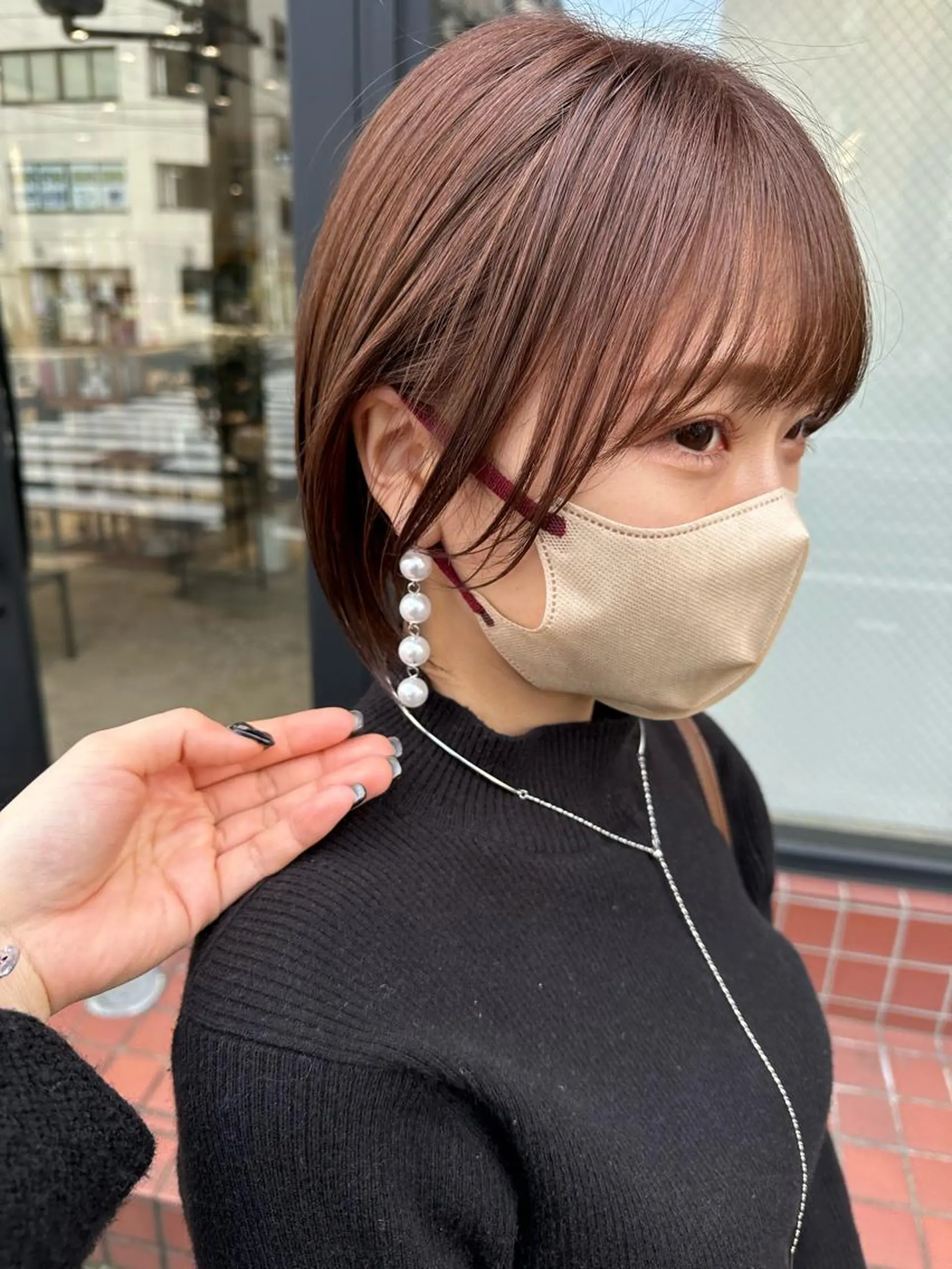 ショート カラー ヘアアレンジ ベージュカラー 落合　眺 (オチアイ　ノゾミ)のヘアスタイル