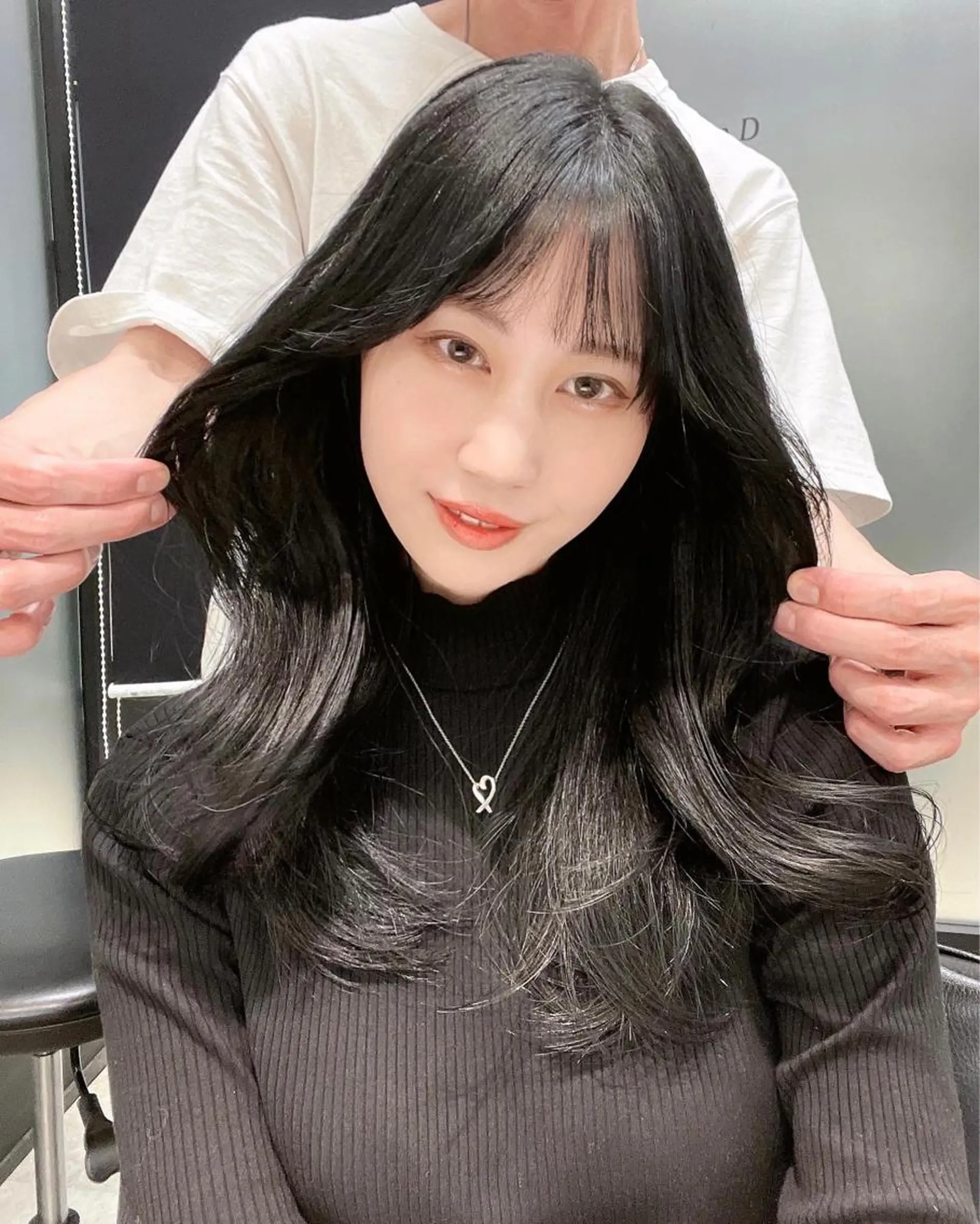 ロング カット ヘアカラー トリートメント 韓国レイヤーカット 髪質改善▫️水野有真のヘアスタイル