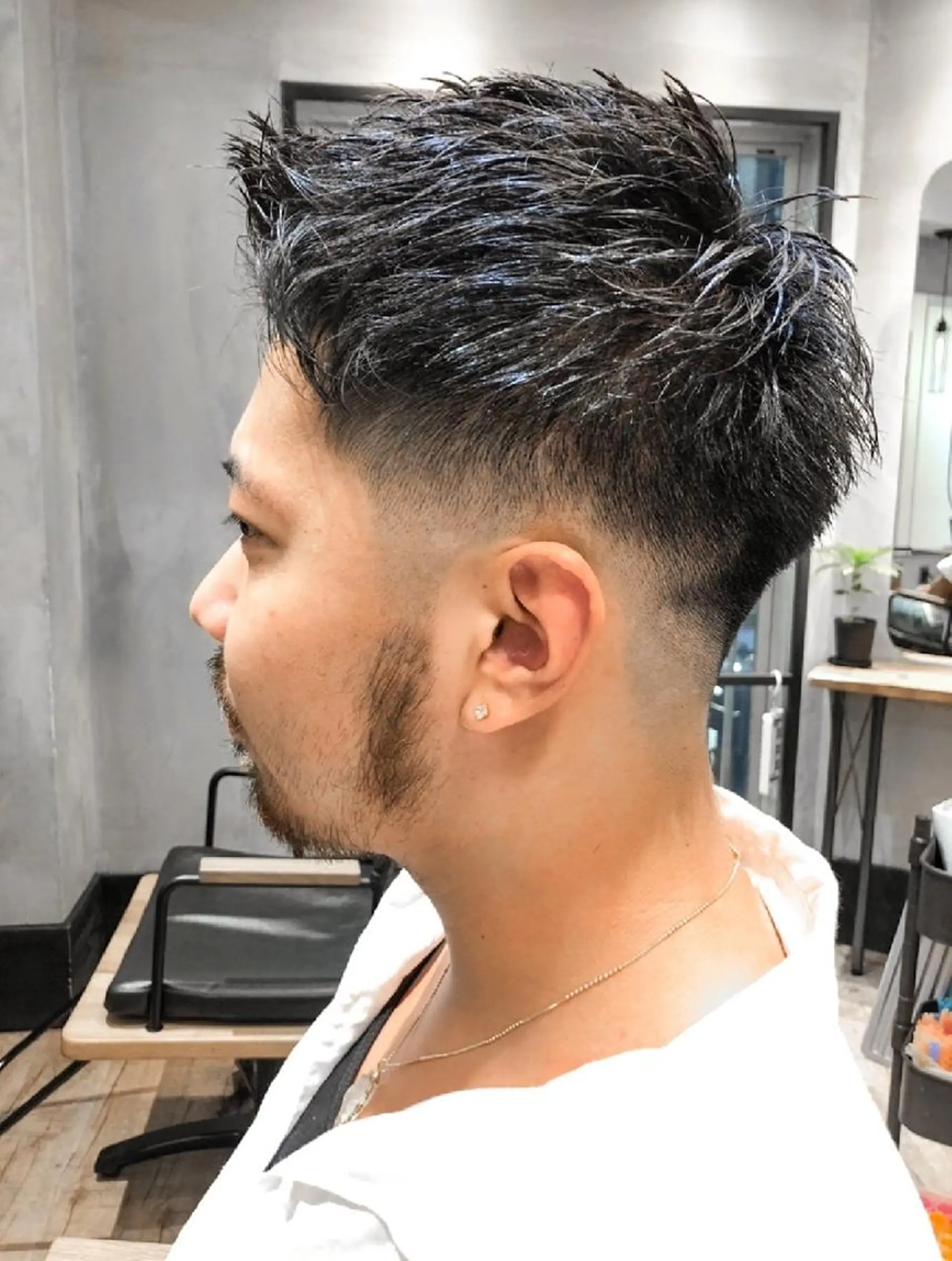 ショート メンズ フェードカット モヒカン スキンフェード カット トリートメント ヘアセット amie高崎所属・高崎メンズパーマ 髪質改善TAKEのヘアスタイル