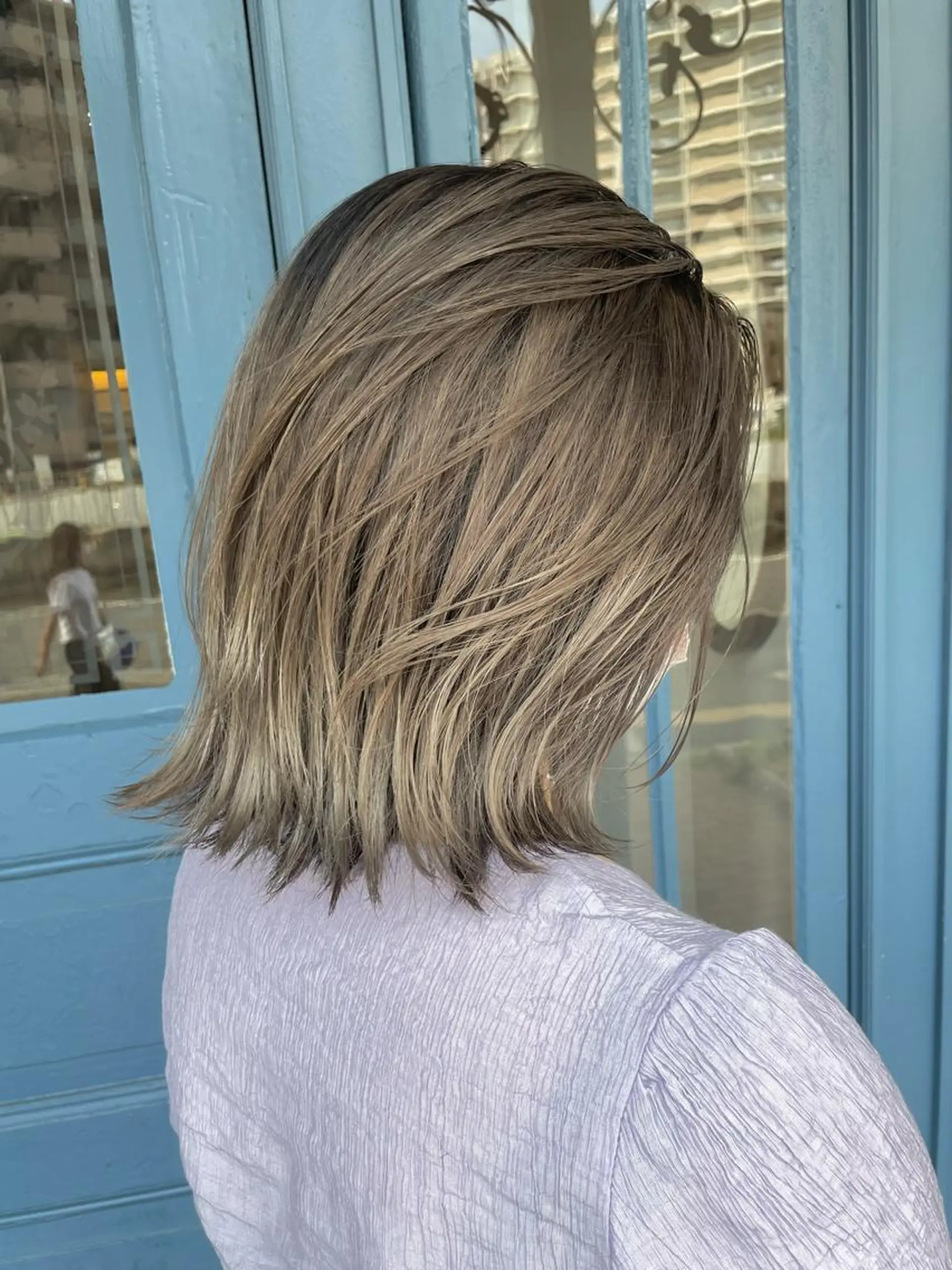 ミディアム ヘアカラー トリートメント ブリーチ毛矯正.髪質 改善.髪にドラマをのヘアスタイル