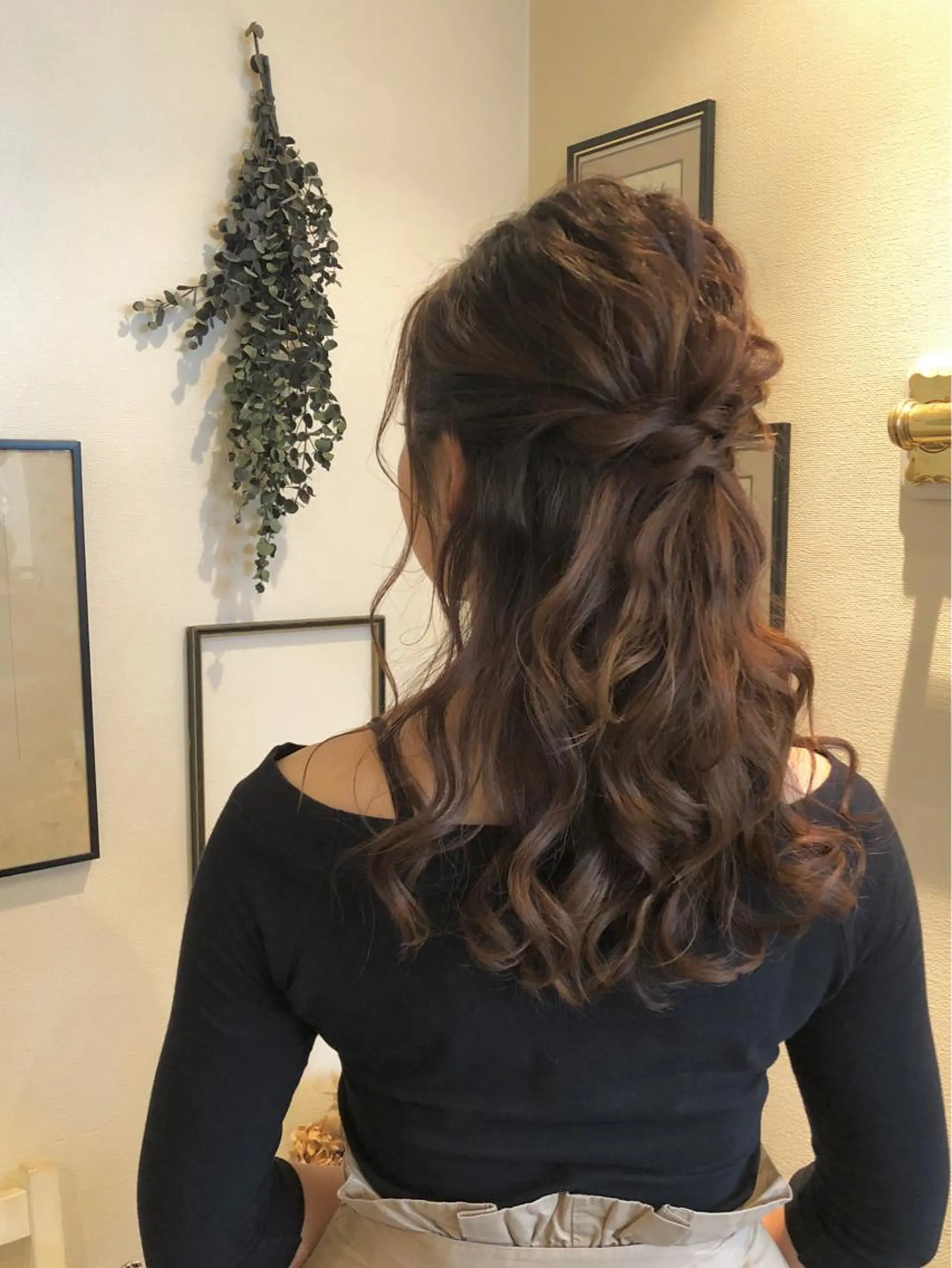 セミロング ヘアアレンジ ハーフアップ Takagi Nanamiのヘアスタイル