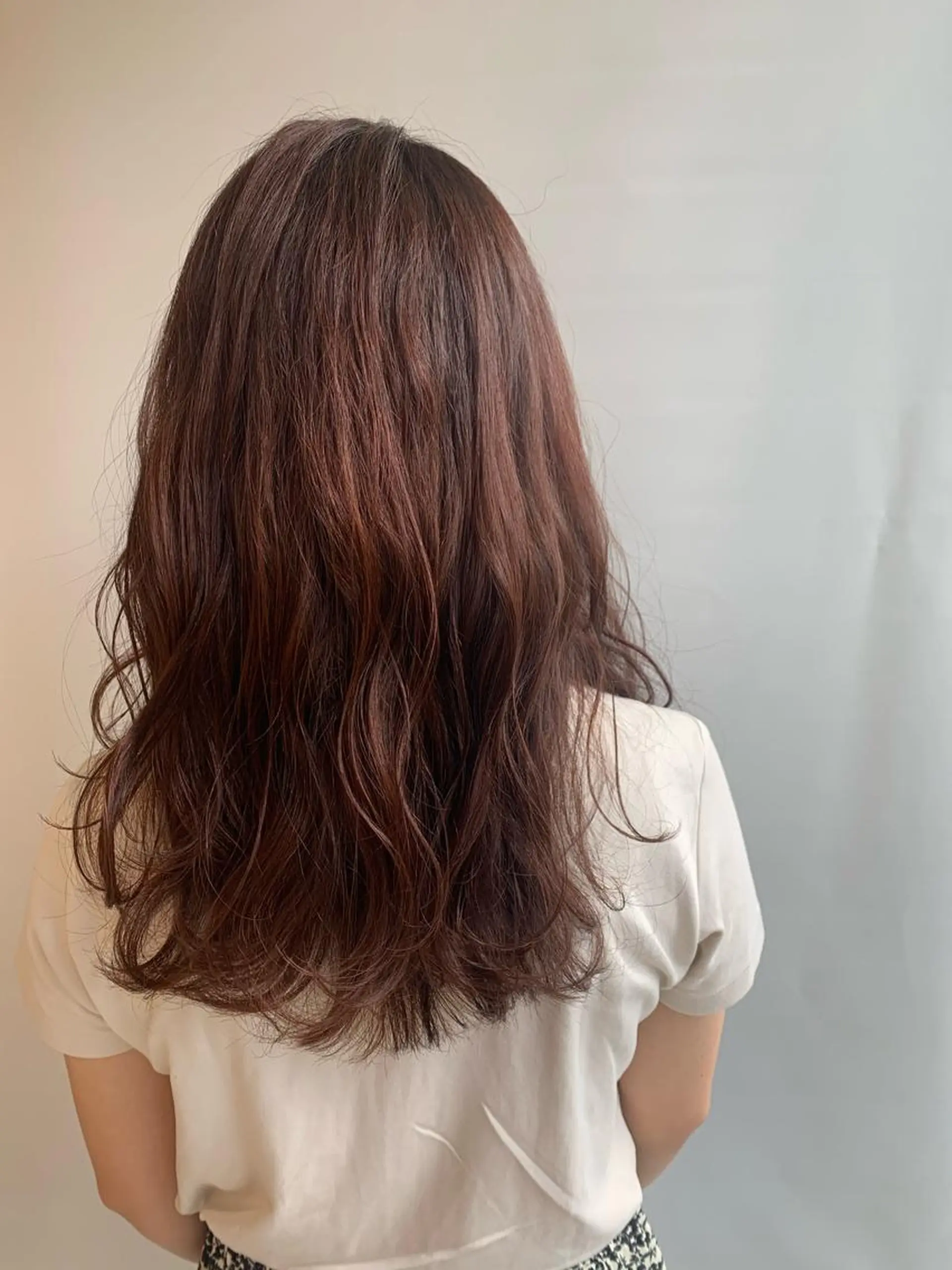 セミロング カラー パーマ ヘアアレンジ ブラウンカラー オレンジ オレンジブラウン レッドカラー カット ヘアカラー トリートメント 加藤 綾華のヘアスタイル